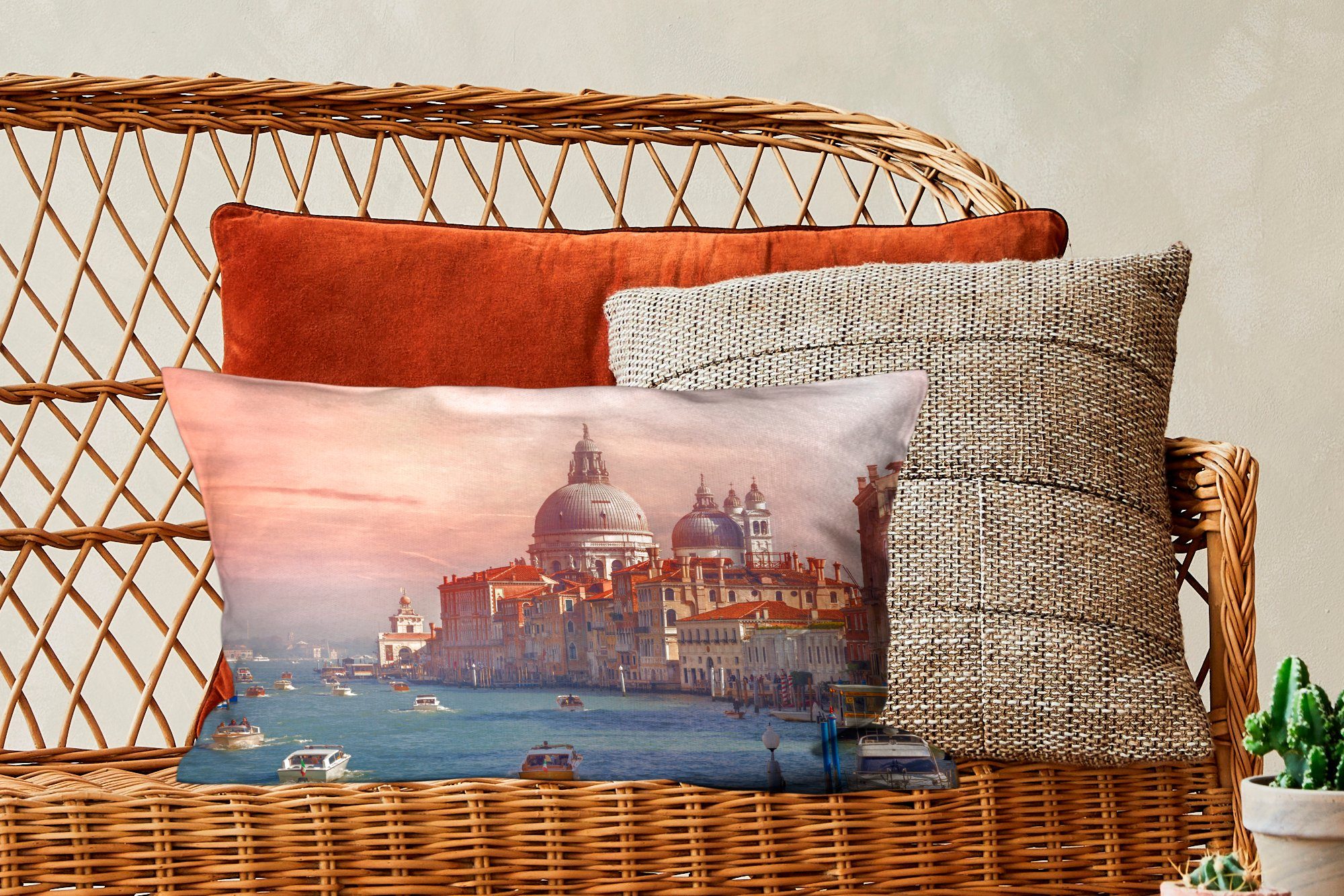 Dekokissen Venedig Füllung, Grande, Schlafzimmer Dekokissen Dekoration, Italien mit Zierkissen, Wohzimmer - - MuchoWow Canal