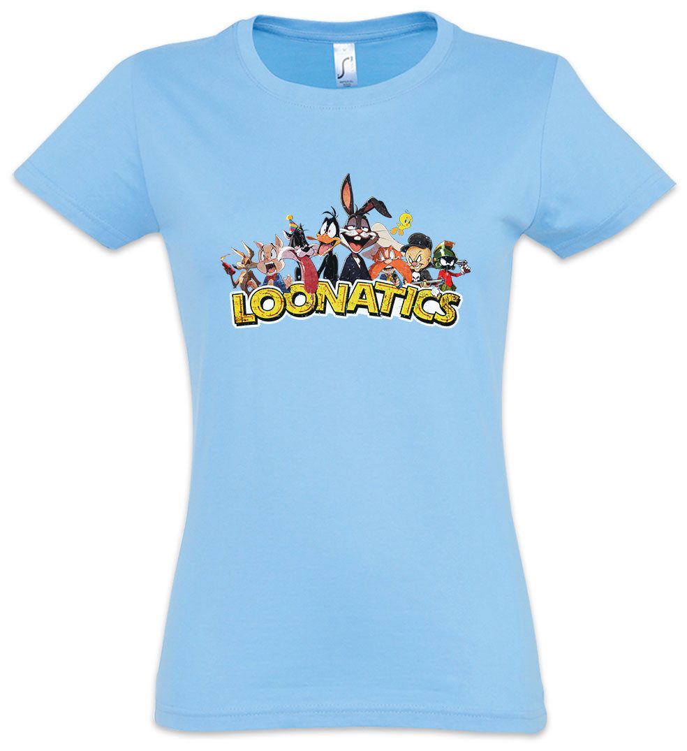 Urban Backwoods Print-Shirt Loonatics Damen T-Shirt Logo Toon Cartoon Comic Bugs Bunny Pig (1-tlg) Yosemite Porky Bird Cat