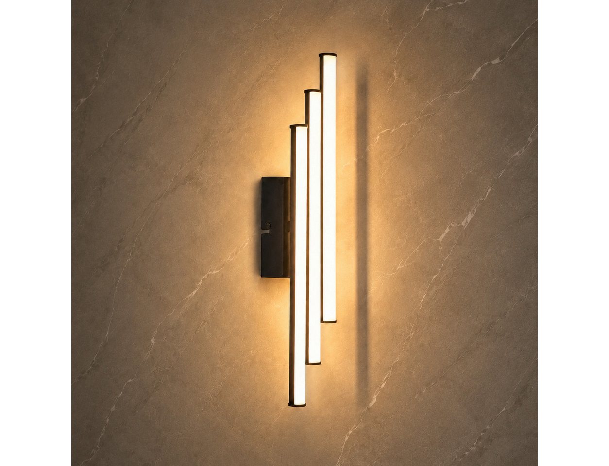 Nettlife LED Wandleuchte Modern Schwarz Innen 6/12/18/27W 3000K Flur Wandbeleuchtung, LED fest integriert, Warmweiß, Wandlicht für Wohnzimmer Schlafzimmer Küche