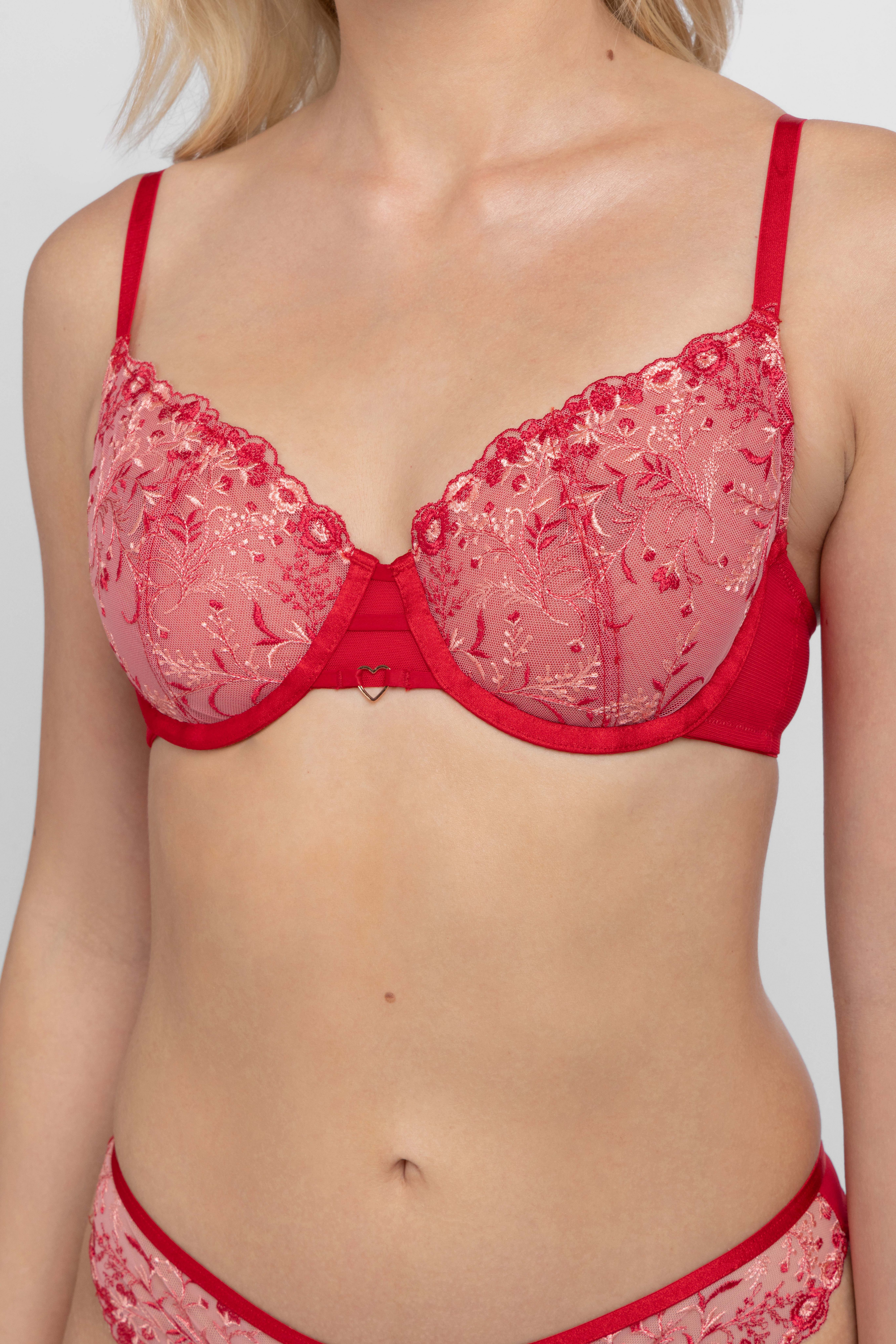 Dorina Bügel-BH Erin (Valentine) mit floraler Stickerei