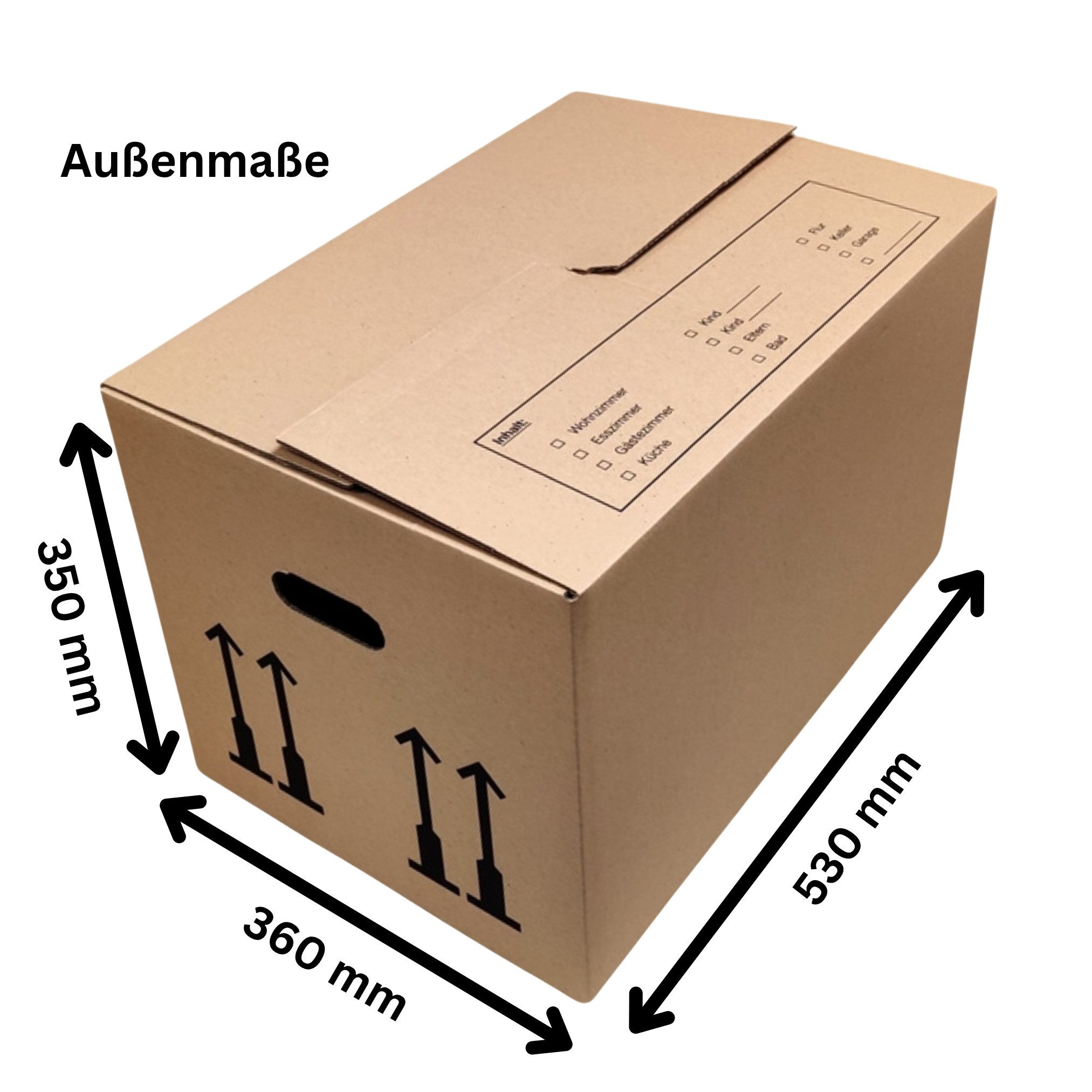 Packen24 GmbH Umzugskarton Umzugskarton M 520 x 350 x 330 mm Bücherkarton zweiwellig – Bild 3 von 4