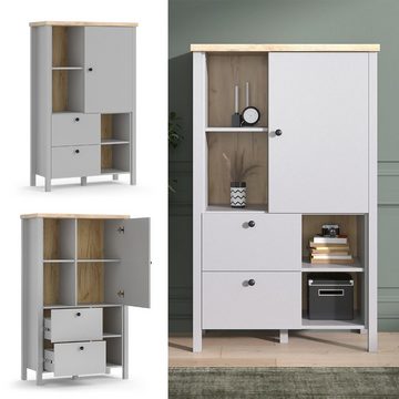 Vicco Kommode Wohnzimmerschrank MELINI Grau/Eiche