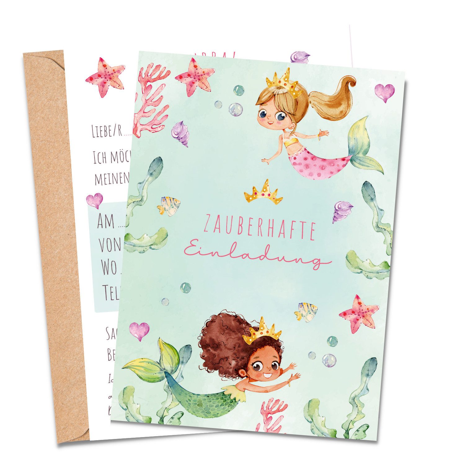MeinBaby123® Einladungskarten Kindergeburtstag inkl. 10 Umschläge, Kindergeburtstag Jungs und Mädchen, Geburtstagseinladungen Kinder