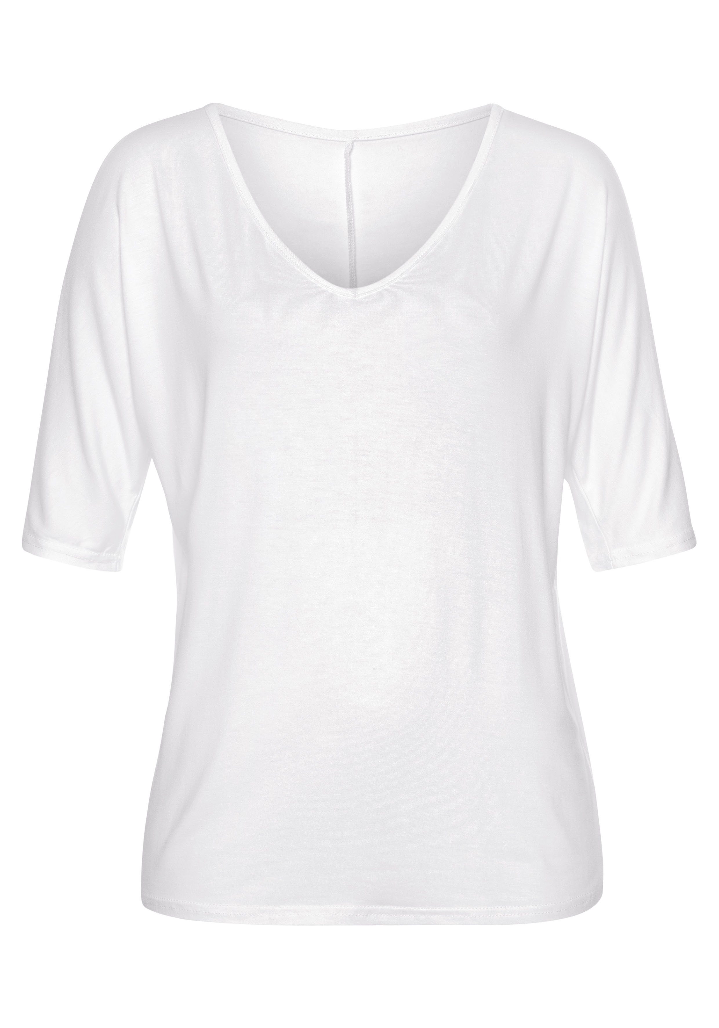 Vivance T-Shirt Ärmel mit Cut-outs an weiß