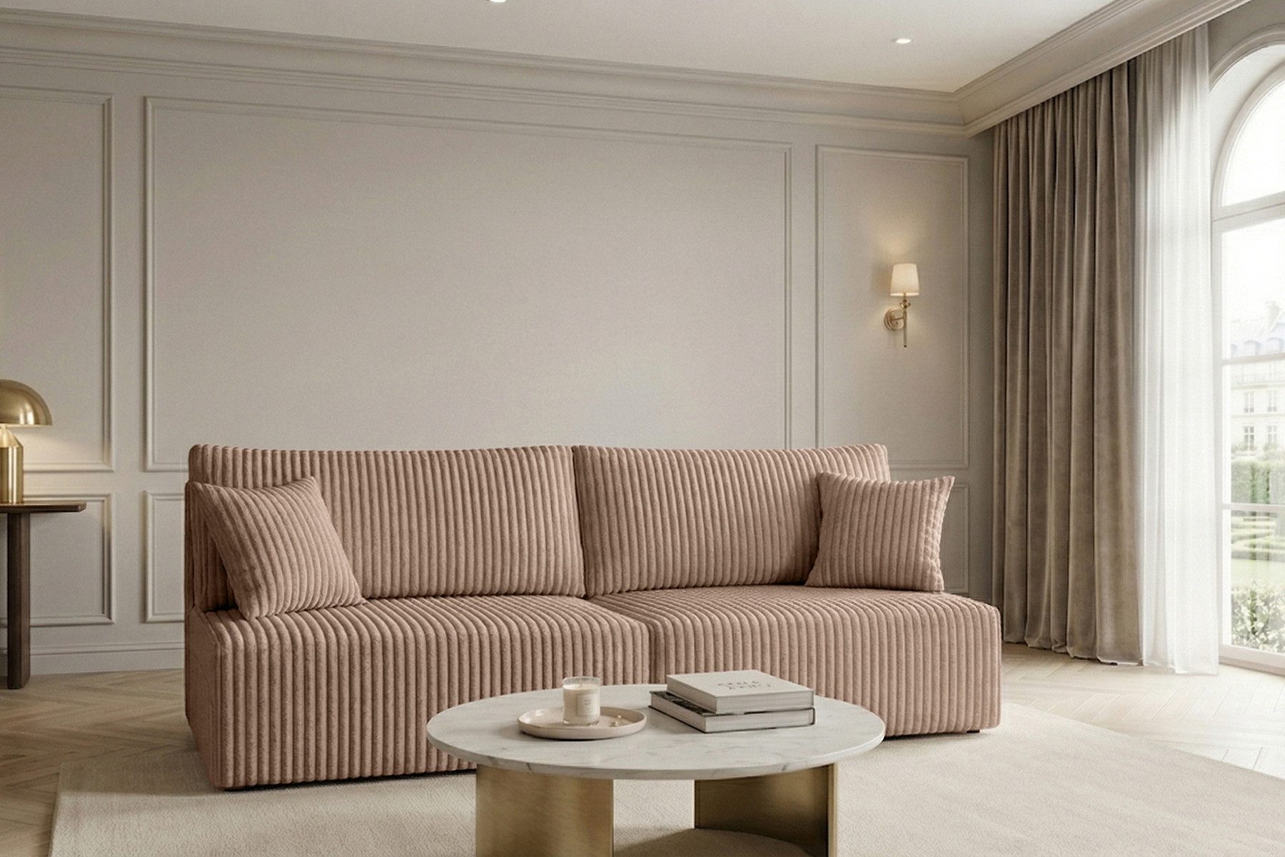 Kaiser Möbel Schlafsofa Sofa mit Schlaffunktion und Bettkasten Cordstoff Tilia, BEST MINI