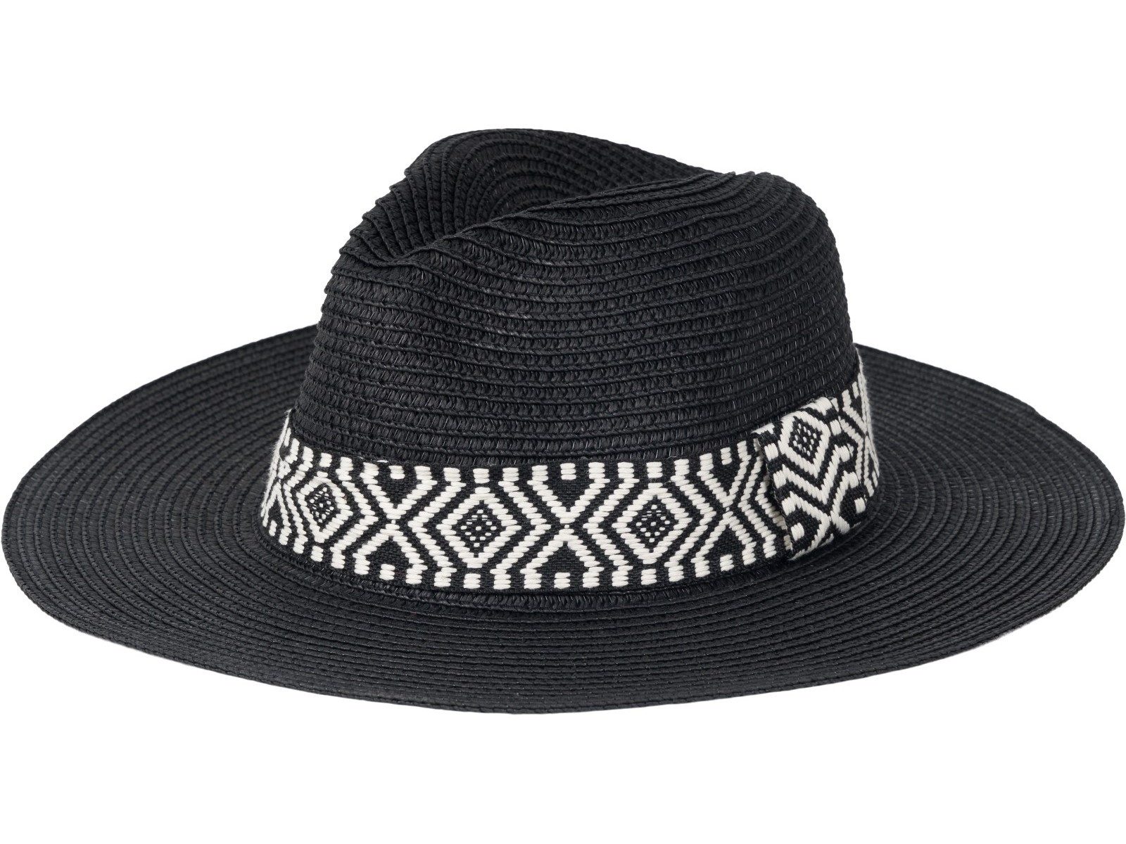 styleBREAKER Sonnenhut Panama Strohhut Hutband Azteken Muster (1-St)
