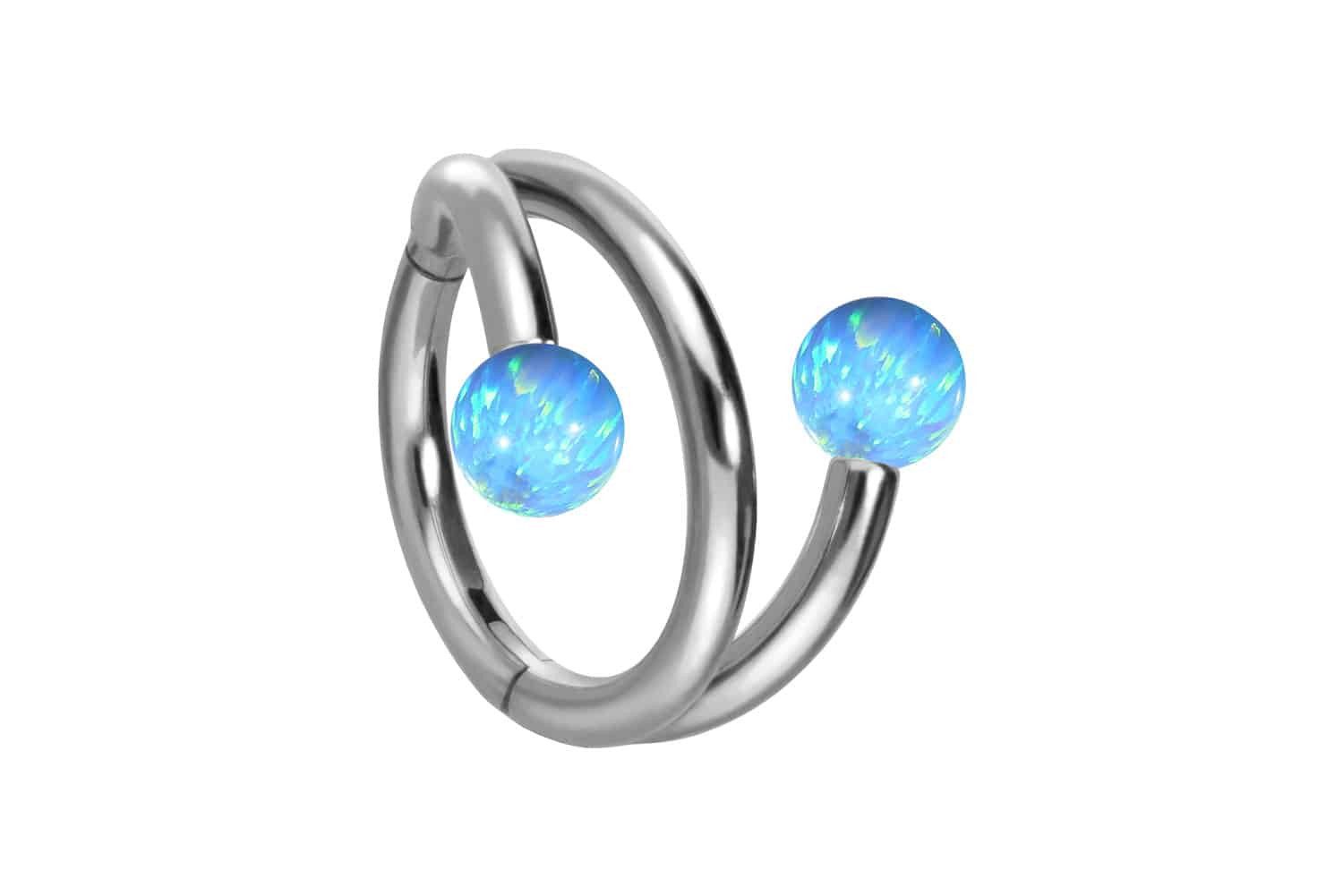 Piercing-Set Titan Segmentring Clicker mit Innengewinde 3 RINGE + 2 SYNTHETISCHE
