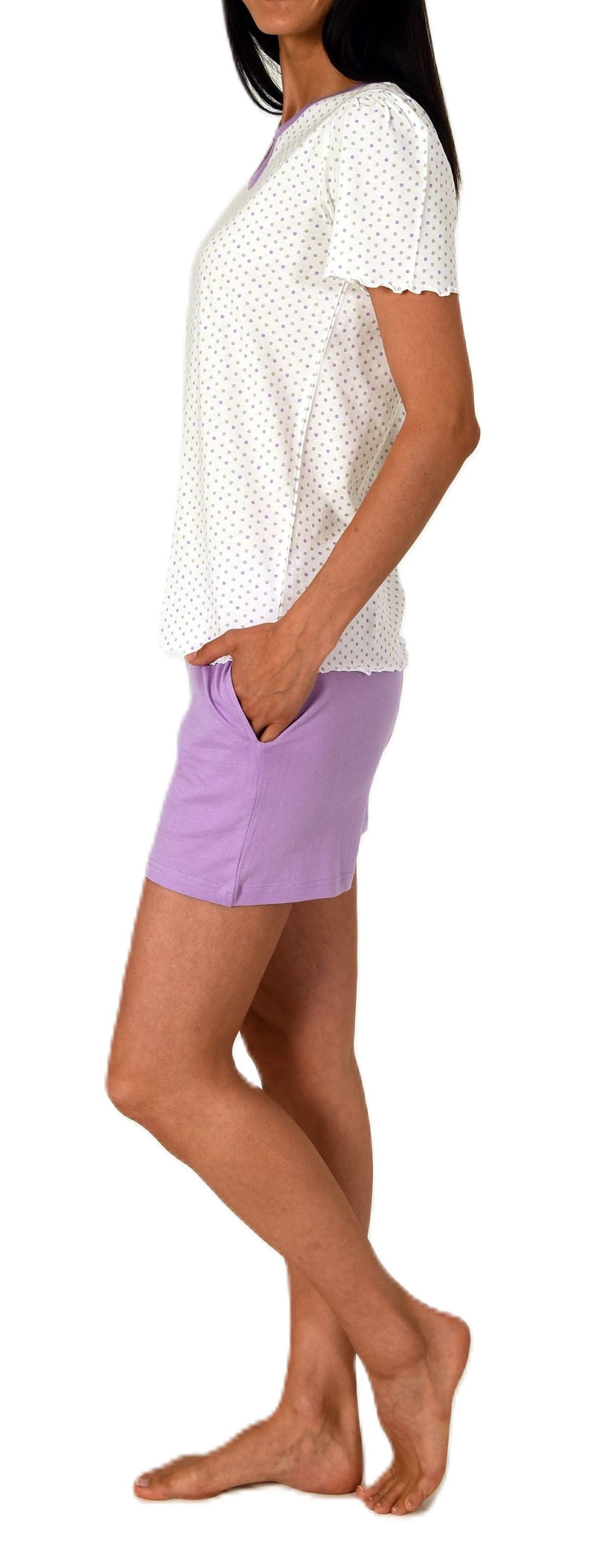Normann Pyjama Normann Damei Schlafanzug Shorty in Punkte Optik – auch in Übergrößen