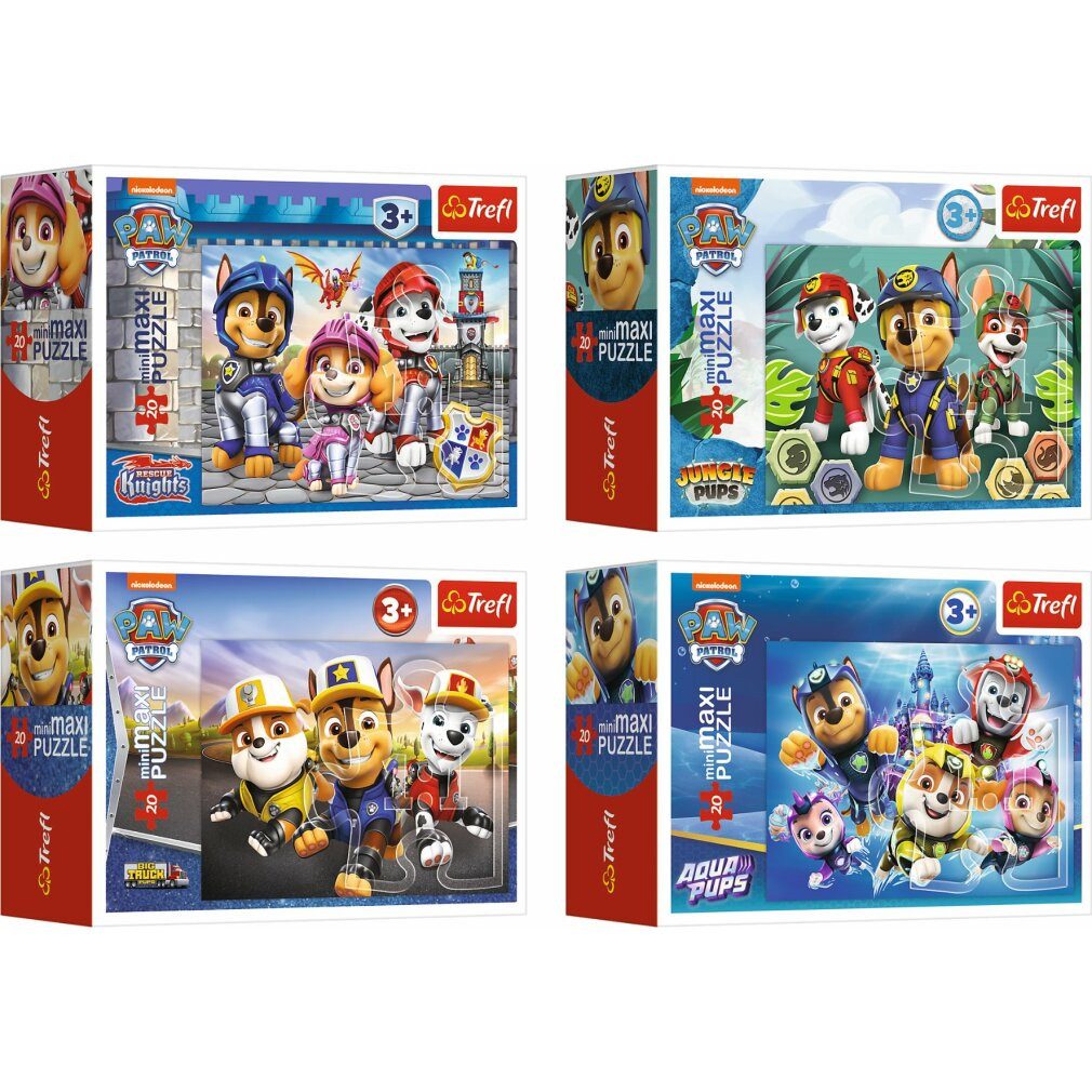Trefl Puzzle Display Puzzle Paw Patrol: Dog Heroes 20 Teile (24 Stück), Puzzleteile