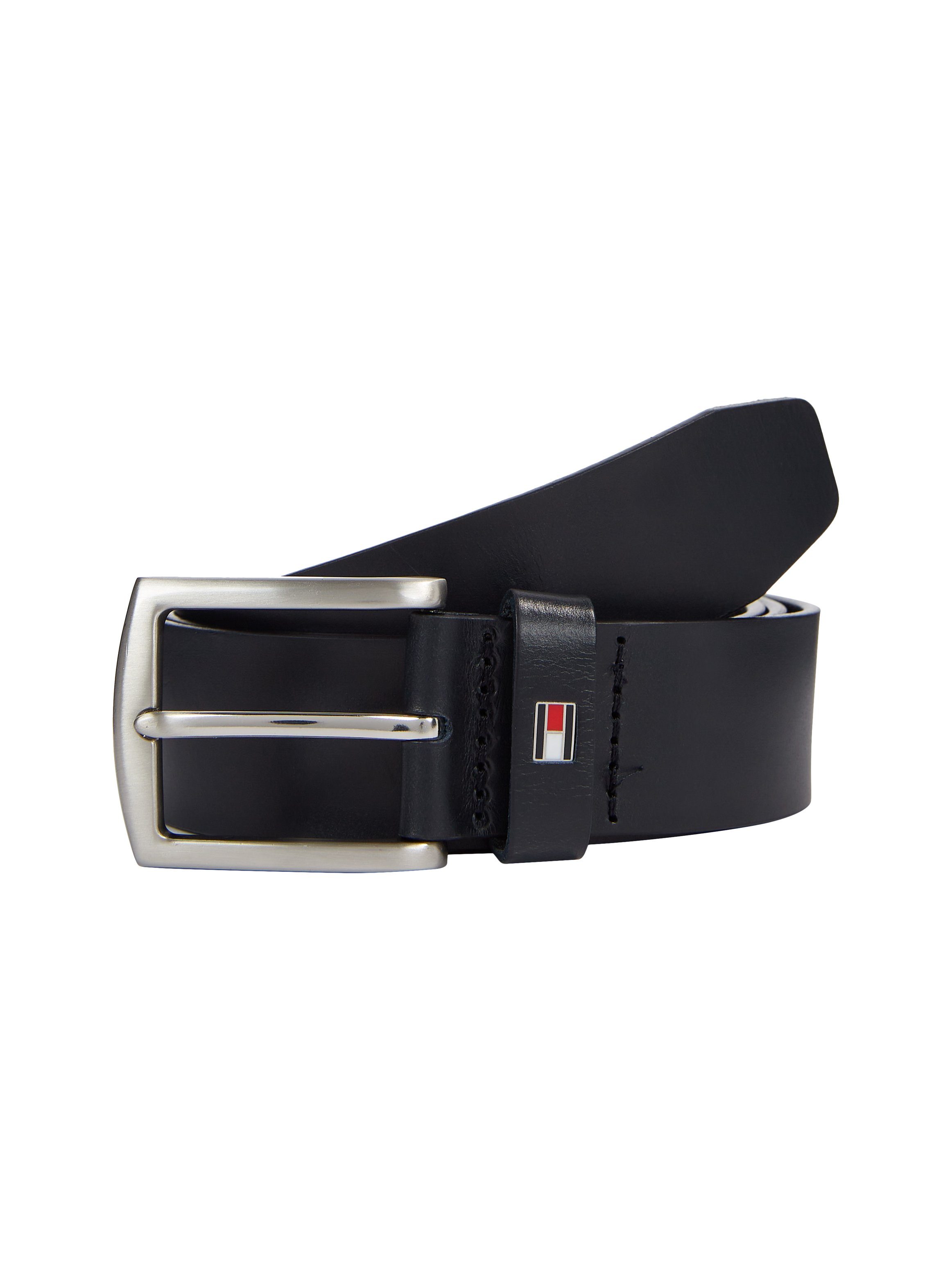 Tommy Hilfiger Ledergürtel DENTON 3,5 Robuster Ledergürtel mit Flag-Label, günstig online kaufen