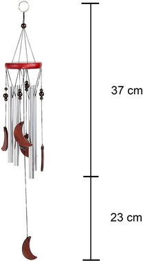 Flanacom Windspiel Windspiel Naturholz Edelstahl - Glockenspiel (2er-Set, 2 St), auch als Vogelschreck