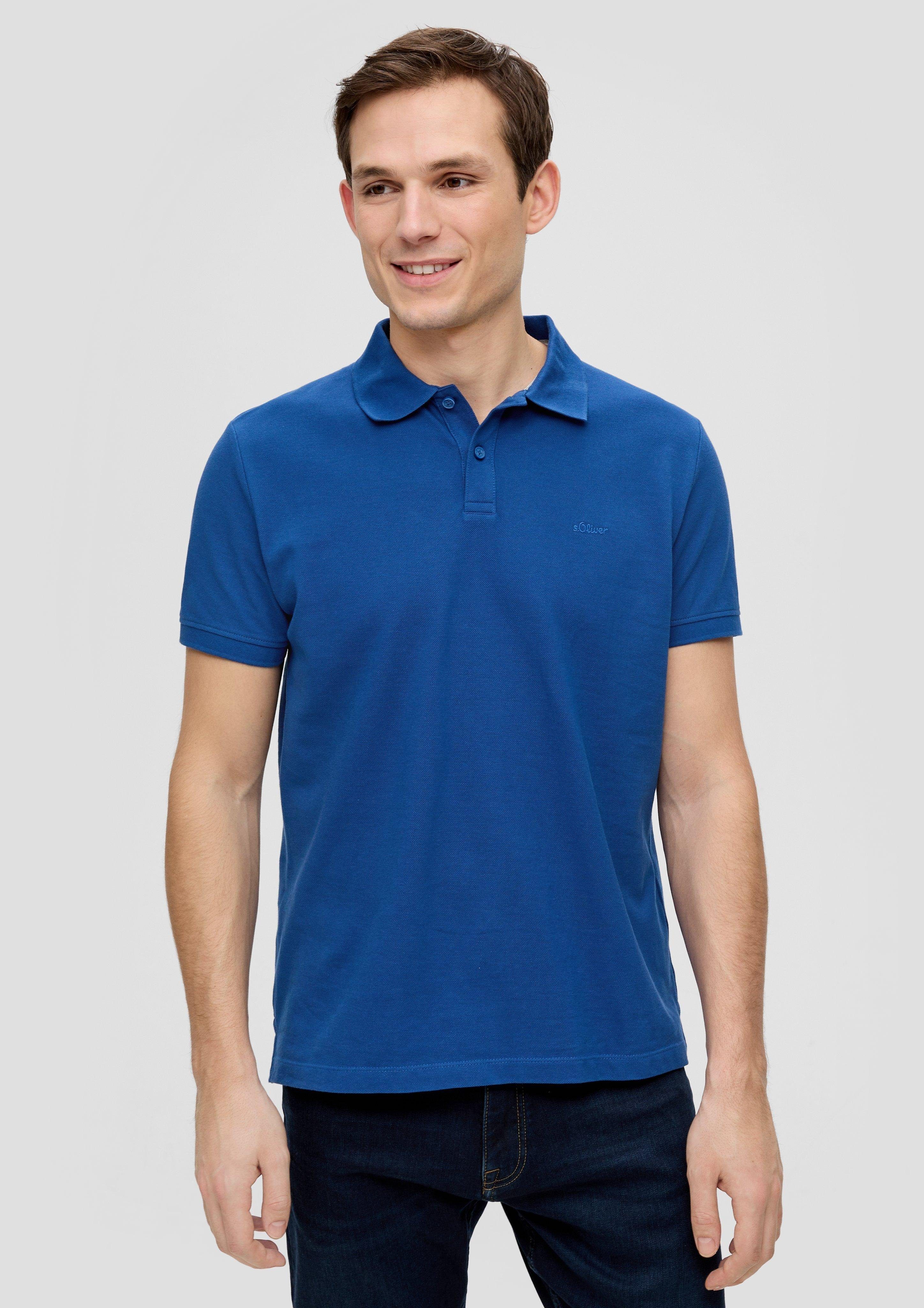 s.Oliver Kurzarmshirt Poloshirt aus Baumwollpiqué Logo günstig online kaufen