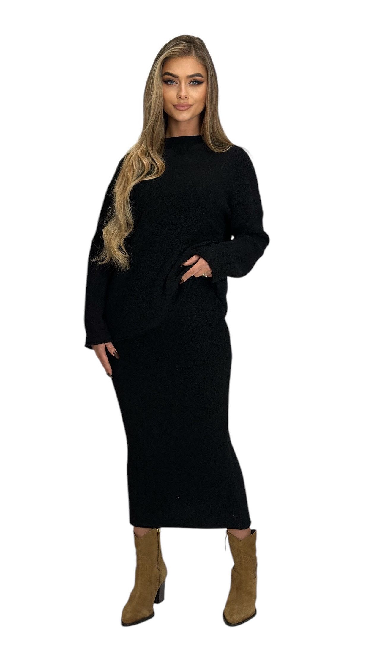 Mississhop Strickkleid Strickset Strickanzug Rock Pullover günstig online kaufen