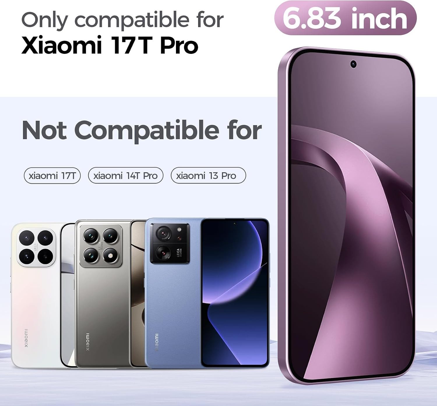 CLM-Tech Displayschutzglas 2X und Kameraschutz 2X für Xiaomi 17T Pro / Xiaomi 17T für Xiaomi 17T Pro, - Spar-Set (2x Display Panzerglas und 2x Kameraglas), 4 St – Bild 2 von 5
