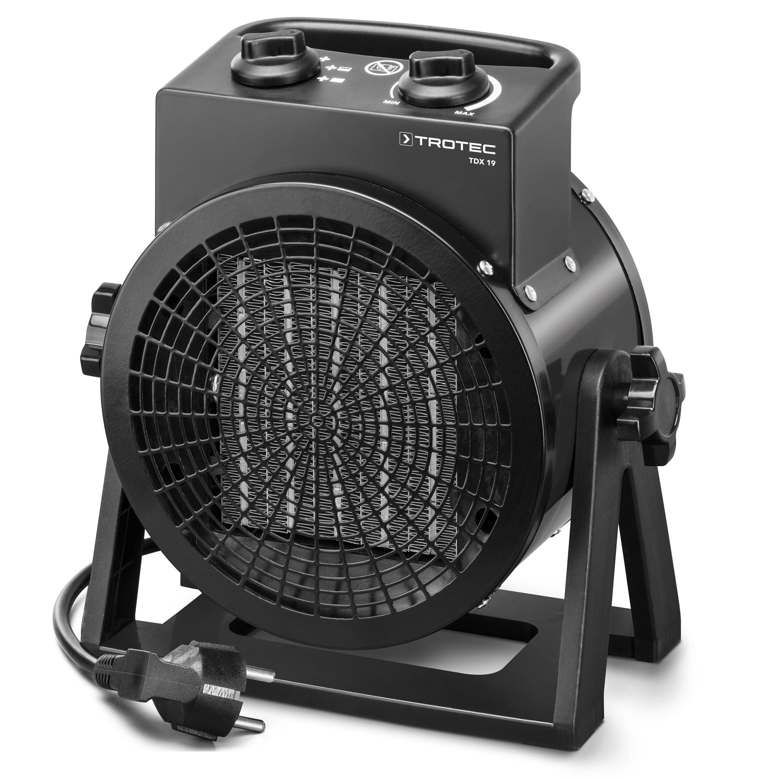 TROTEC Keramikheizlüfter TROTEC Keramik-Heizlüfter TDX 19, robuster Elektroheizer mit einem Tragegriff und Standfüßen