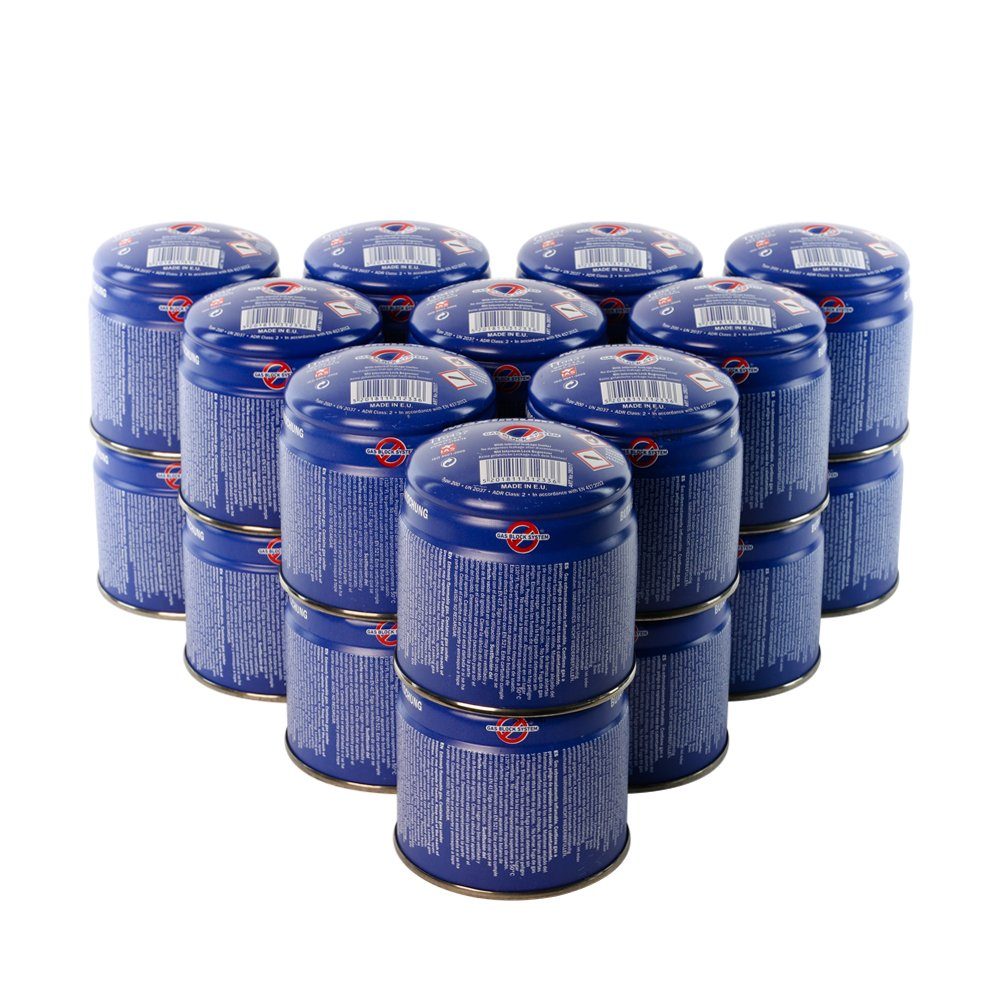 MaXimum Camping-Gas 20 x 190gr Butangaskartusche: Sicher, Zertifiziert & Ideal für Outdoor, Stechkartusche mit Leckbegrenzer