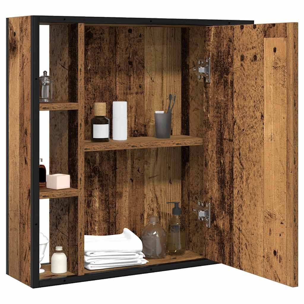 vidaXL Badezimmerspiegelschrank Bad-Spiegelschrank Altholz-Optik 60x16x60 c günstig online kaufen