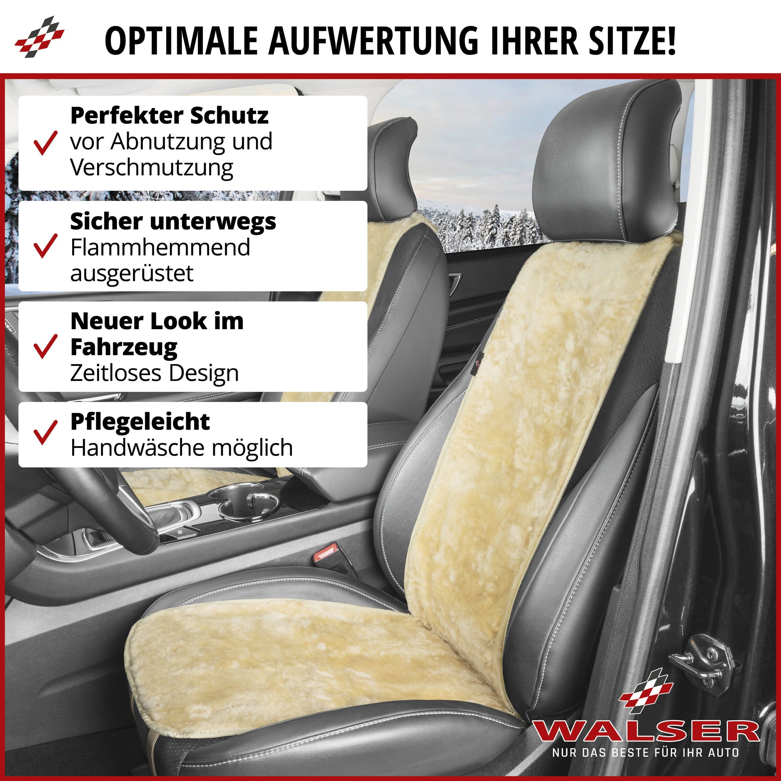 CarComfort Car Seat Cover Lambskin Cosmo, 1 piece, 1-piece.