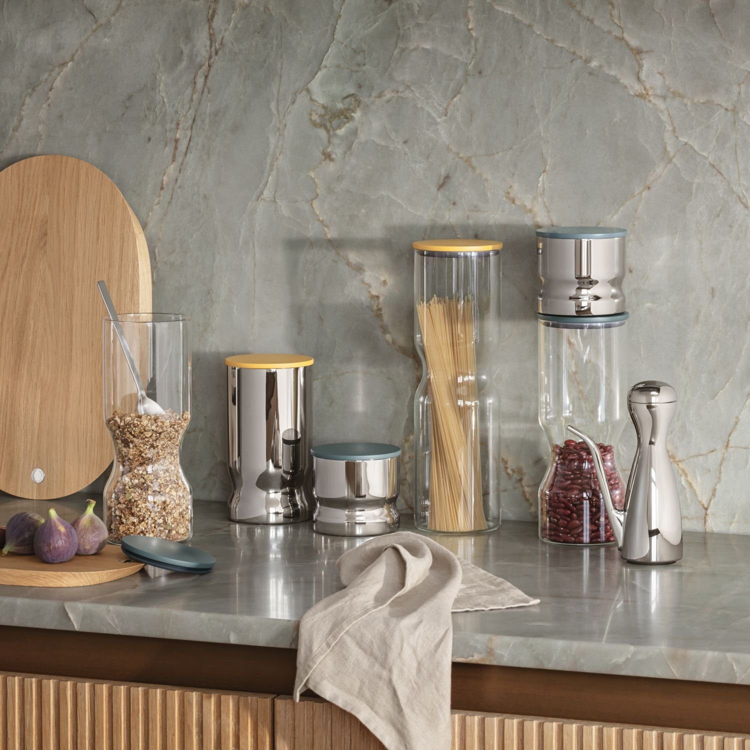 Georg Jensen Vorratsdose Alfredo Groß 1500 ml, Glas, thermoplastischer Kunststoff, (1-tlg)