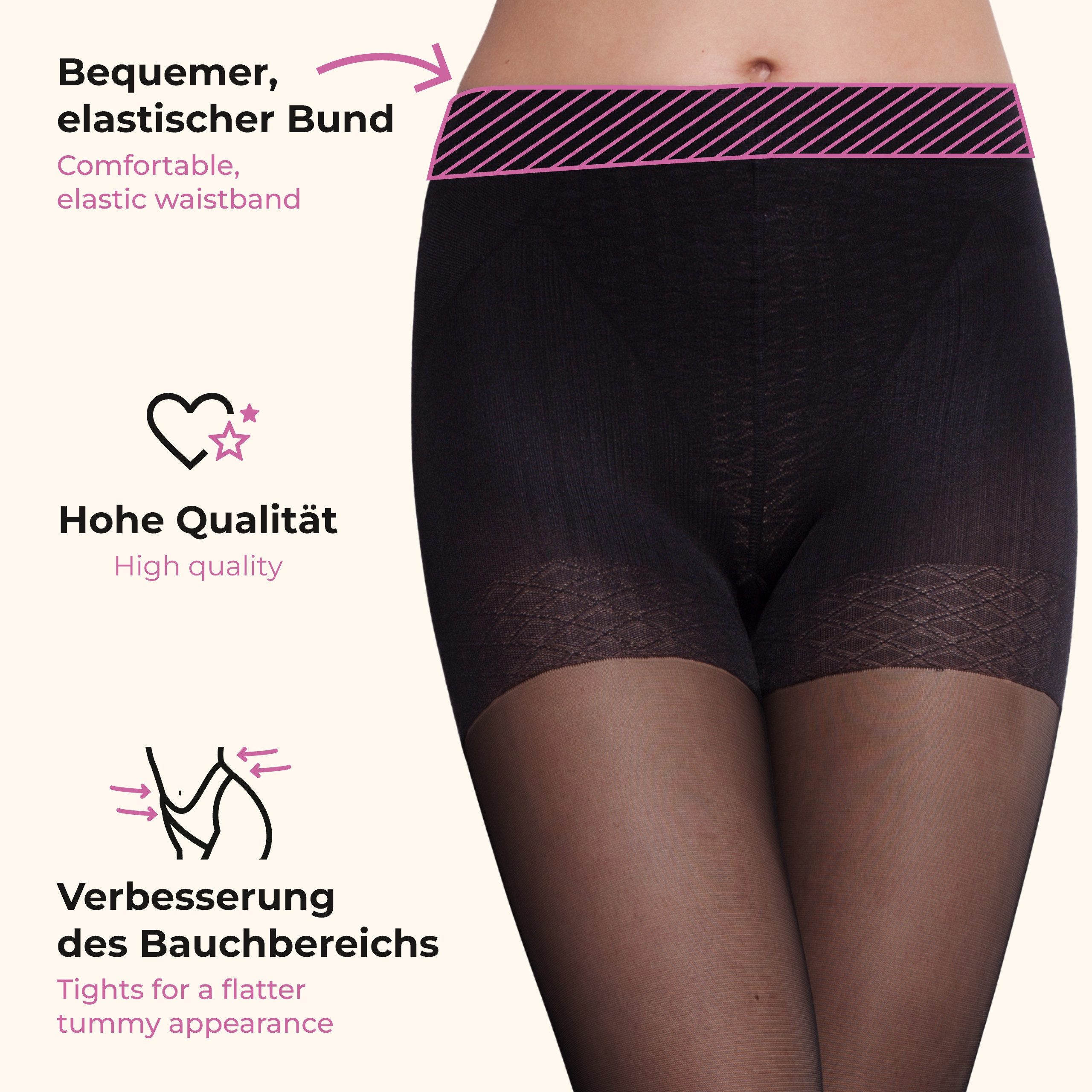 Merry Style Strumpfhose Damen figurformende Strumpfhose MS 128 40 DEN 40 DEN (1 St) elastischer Bund – Bild 4 von 5