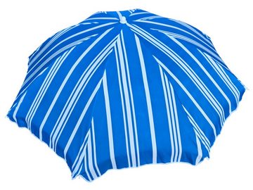 Meinposten Sonnenschirm blau weiß gestreift UV-Schutz 30+ Schirm Strandschirm Ø 150 cm, höhenverstellbar
