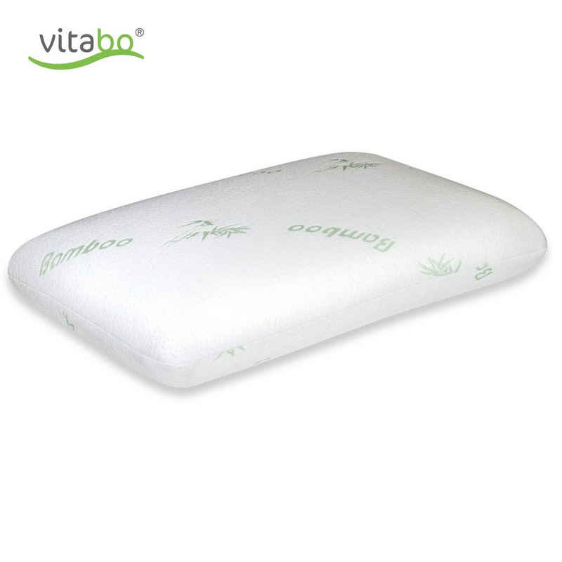 Vitabo Nackenkissen Vitabo weiches Kopfkissen, ergonomisches Kissen aus Memory-Schaum und Viskose-Bezug aus Bambus-Fasern, Nackenkissen für Seitenschläfer aus Viscoschaum, 60 x 40 cm, 1-tlg.