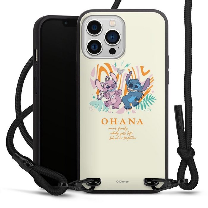 DeinDesign Handyhülle Lilo & Stitch Offizielles Lizenzprodukt Disney Stitch and Angel Apple iPhone 13 Pro Max Premium Handykette Hülle mit Band