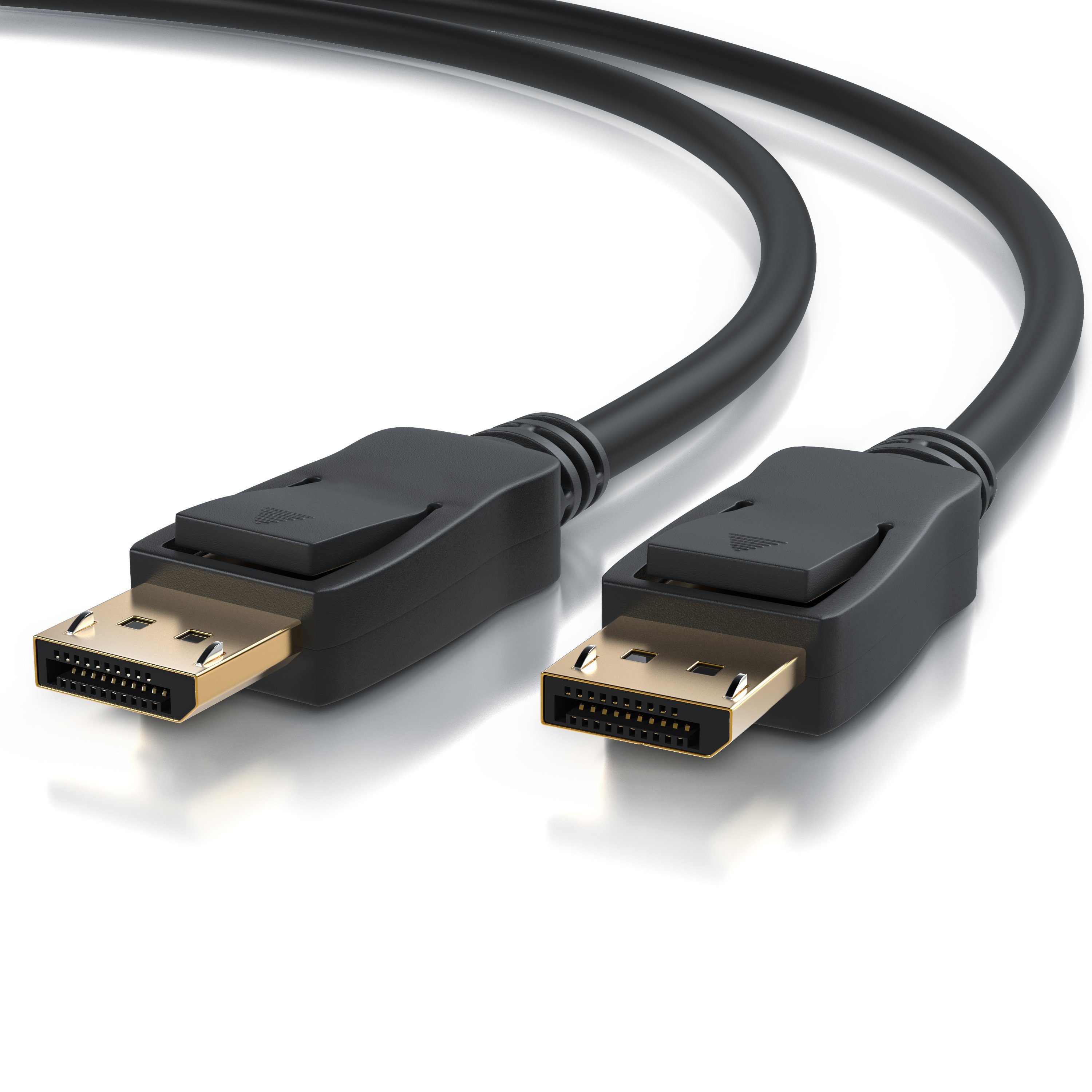 Primewire Audio- & Video-Kabel, DisplayPort, DP 2.0 (100 cm), Monitorkabel 8K 7680 x 4320 @ 60Hz, 4K 3840 x 2160 @ 120Hz, DSC, 1m