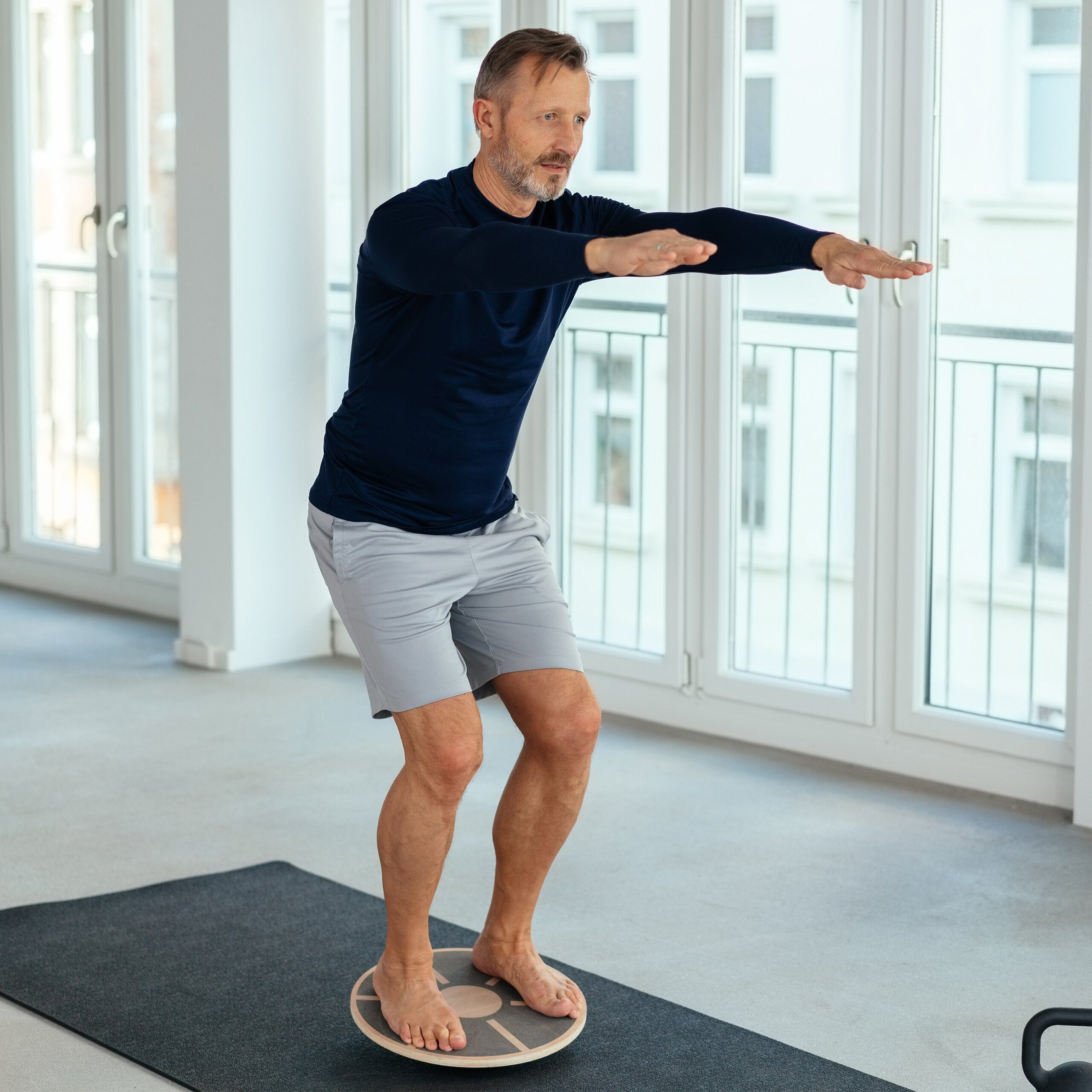 relaxdays Balanceboard Rundes Balance Board aus Holz