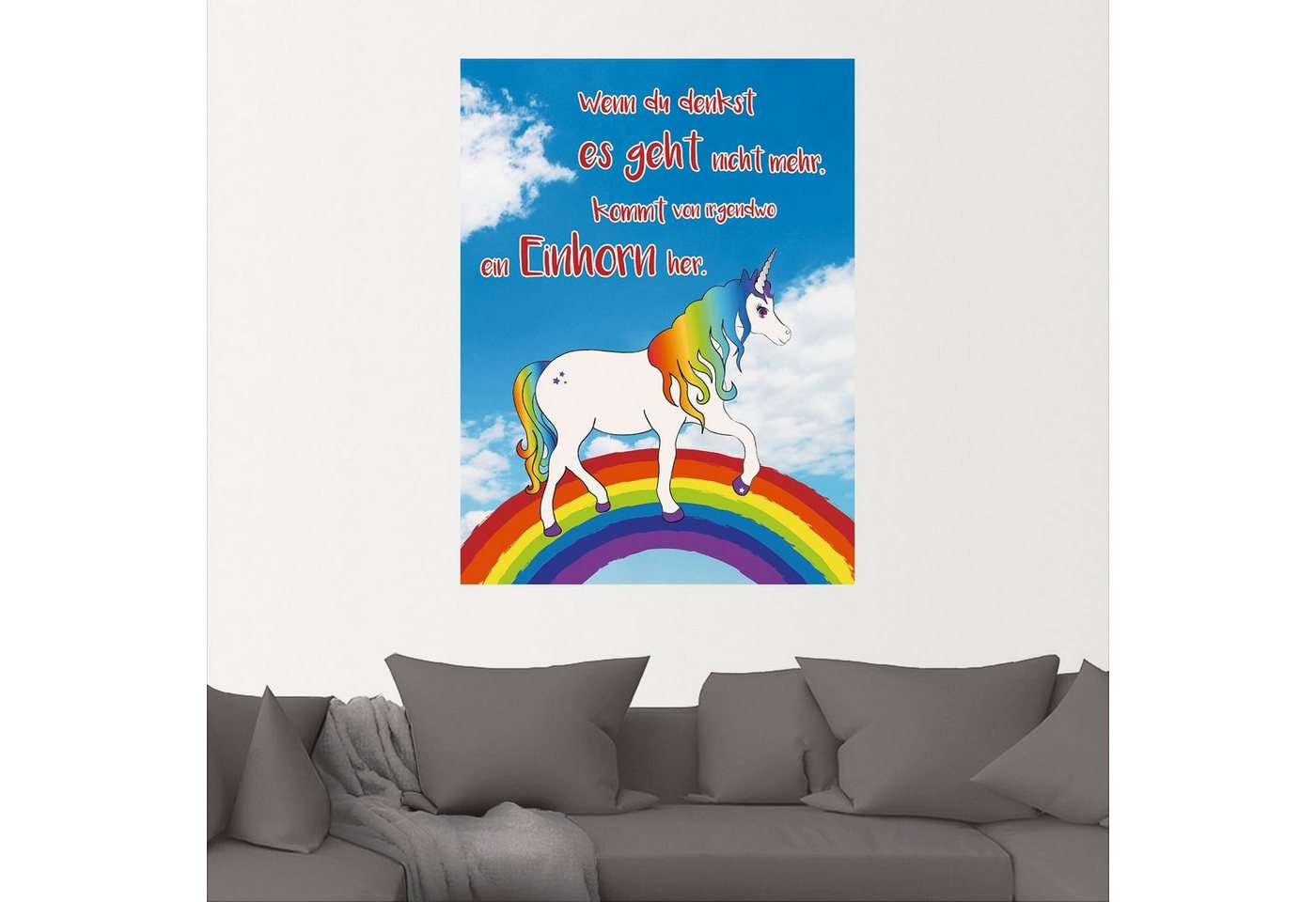 Artland Wandbild »Einhorn mit Regenbogen«, Animal Fantasy (1 Stück), in vielen Größen & Produktarten -Leinwandbild, Poster, Wandaufkleber / Wandtattoo auch für Badezimmer geeignet-kaufen