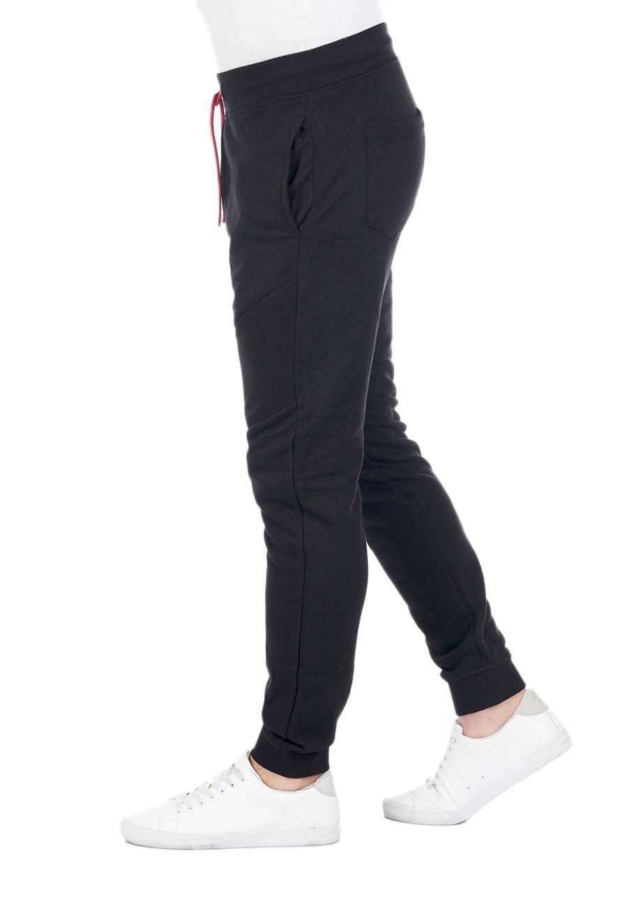 Black- Sweathose Regular pflegeleichter aus Herren Trainingshose Baumwollmischung Red riverso Fit Jogginghose RIVVeit