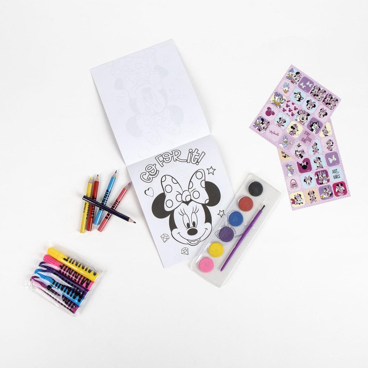 Disney Minnie Mouse Malpalette Ausmal-Rucksack Kreativer Kinderrucksack zum Selbstgestalten