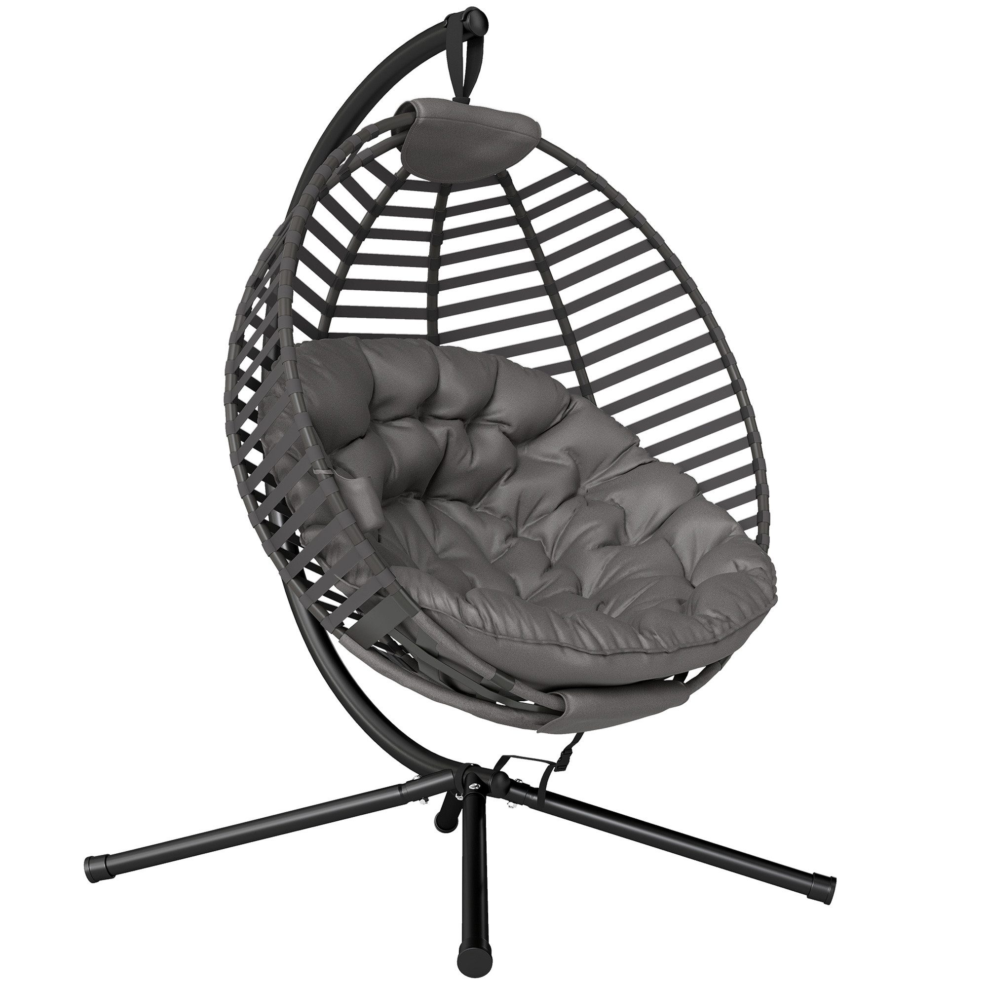 Outsunny Hängesessel Hängestuhl mit Kissen (Hängeschaukel, 1-St., Hängekorb günstig online kaufen