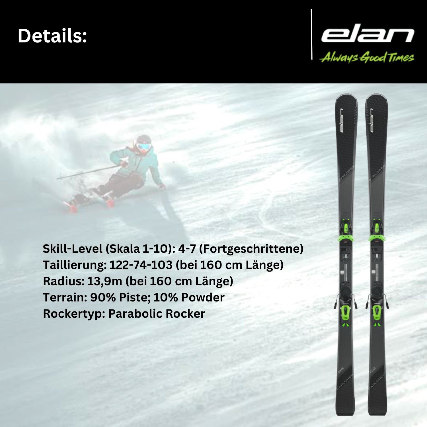 EL10.0 Walk Explore elan Allmountain 8 Grip LS Bindung Elan Ski, + Rocker Ski