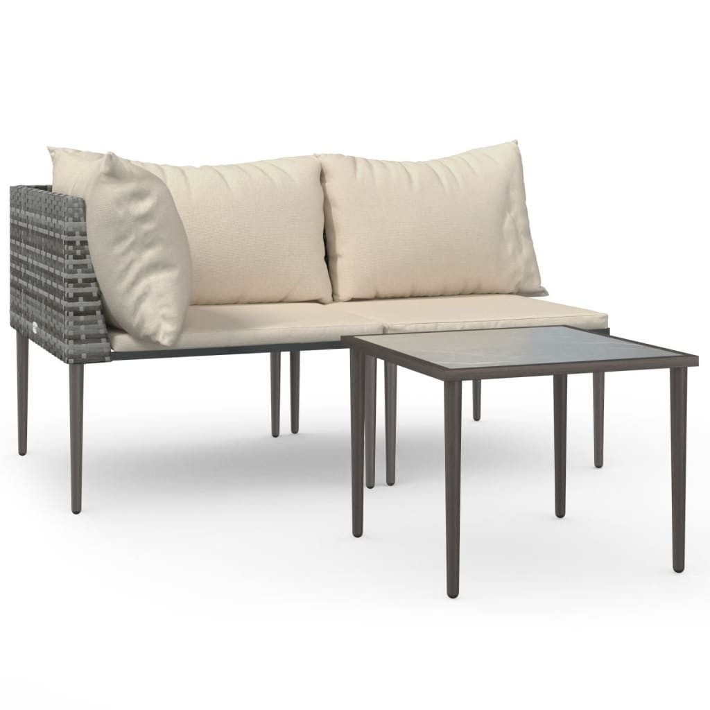 vidaXL Gartenlounge-Set 3-tlg. Garten-Lounge-Set mit Kissen günstig online kaufen