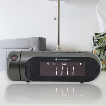 Soundmaster UR6700AN Projektionswecker Radiowecker DAB+ USB-Ladefunktion Uhrenradio (Radiowecker mit Projektion, DAB+ Radio, automatische Zeiteinstellung)