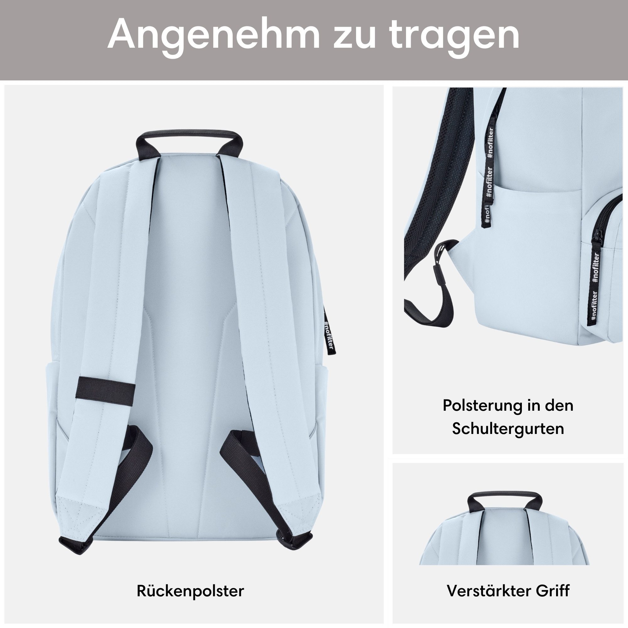 LARKSON Schulrucksack No 3 Rucksack Schule Mädchen Jungen Teenager (1-tlg), Seitentasche, Laptopfach, Wasserabweisend – Bild 5 von 5