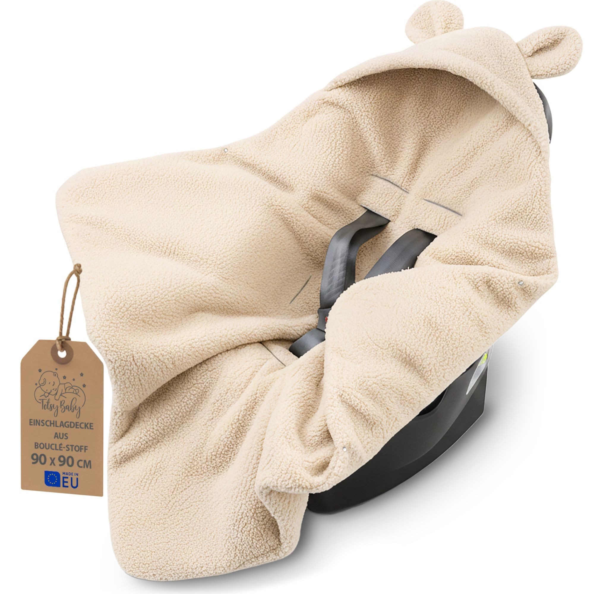 Einschlagdecke Babyschale Bouclé Winter Fußsack Neugeborene Winterschlafsack Blanket, Totsy Baby