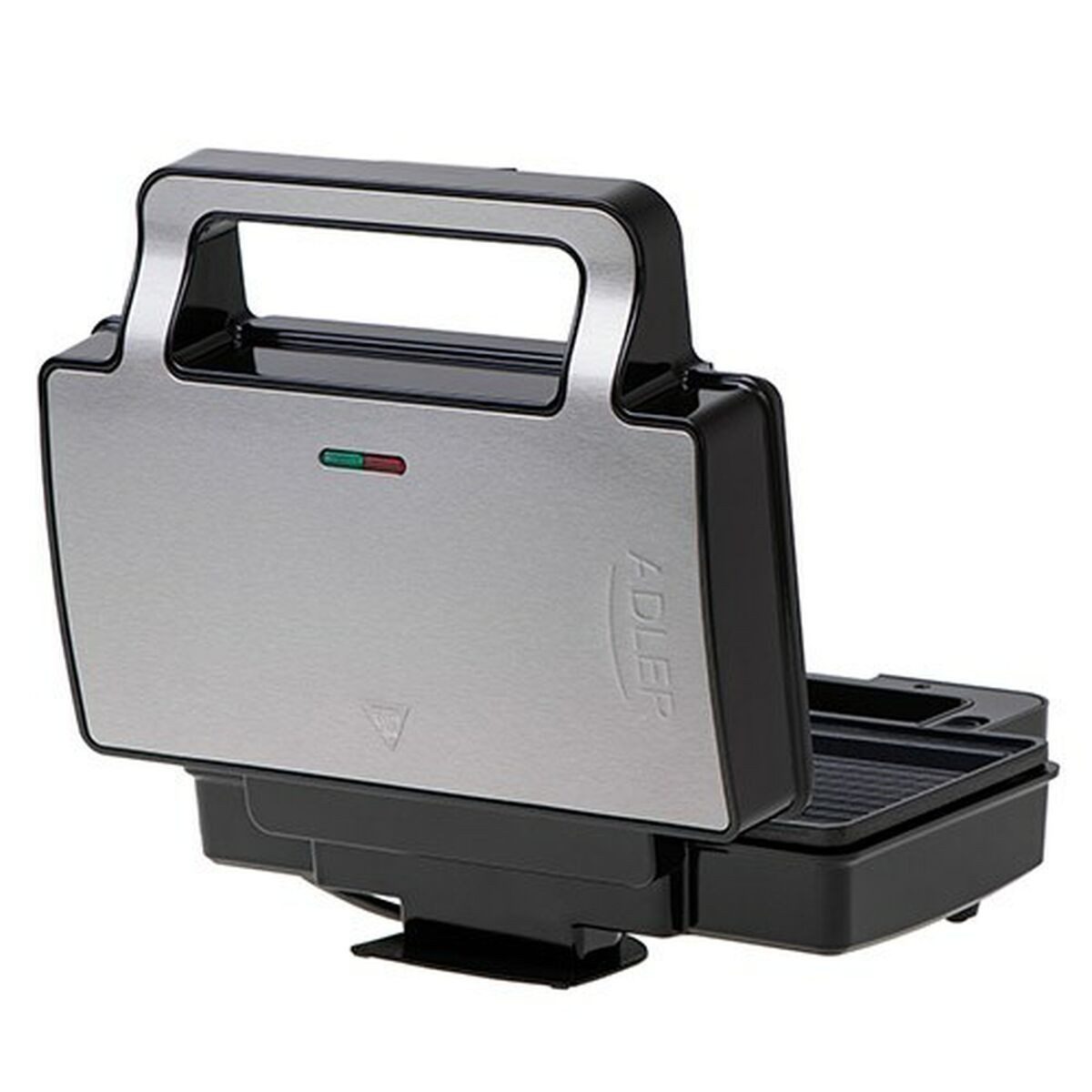 Adler Kontaktgrill Sandwichmaker Adler AD 3073 Schwarz Silberfarben