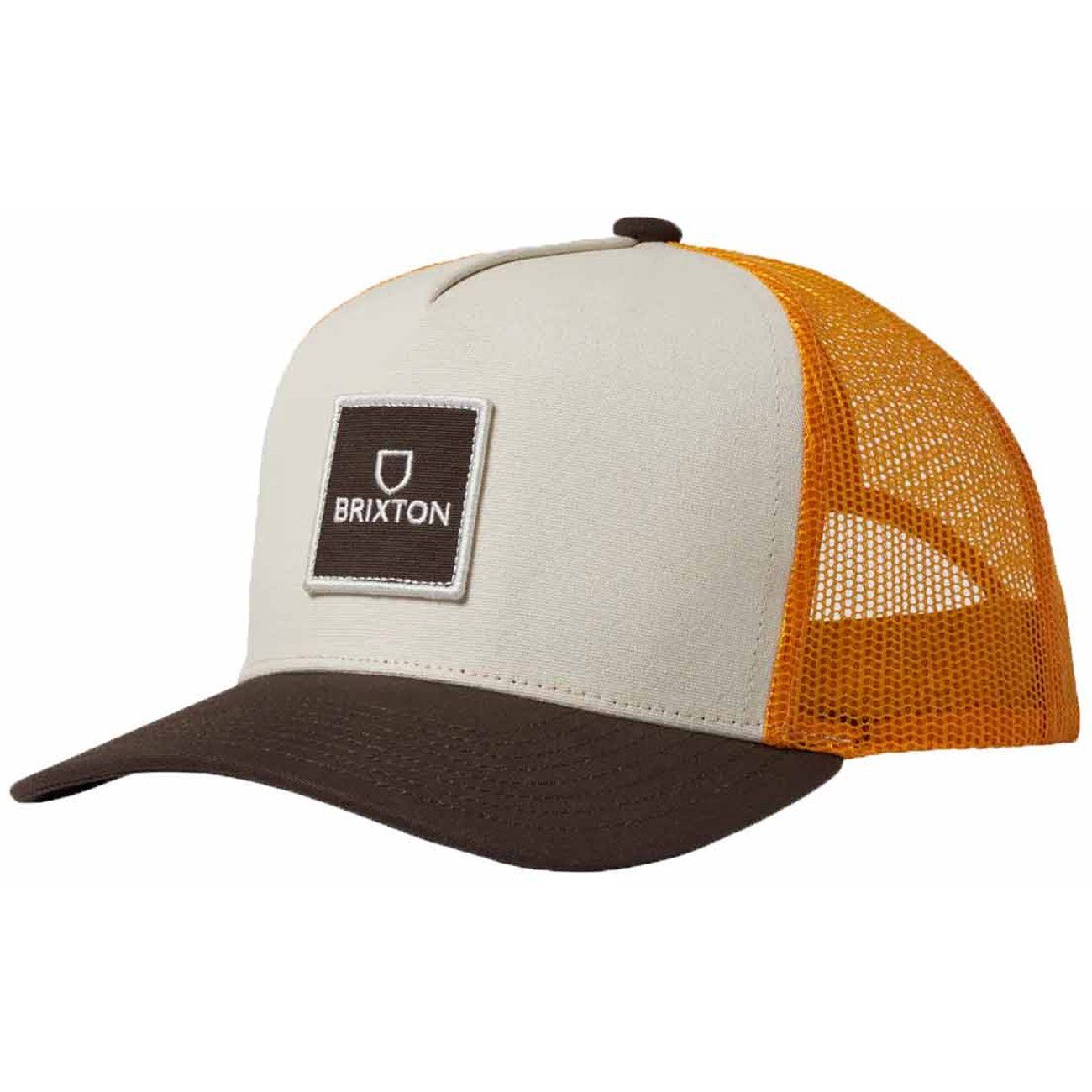 golden Brixton X CAP ALPHA Cap Baseball MESH C white/deep MP bro BLOCK glow/off