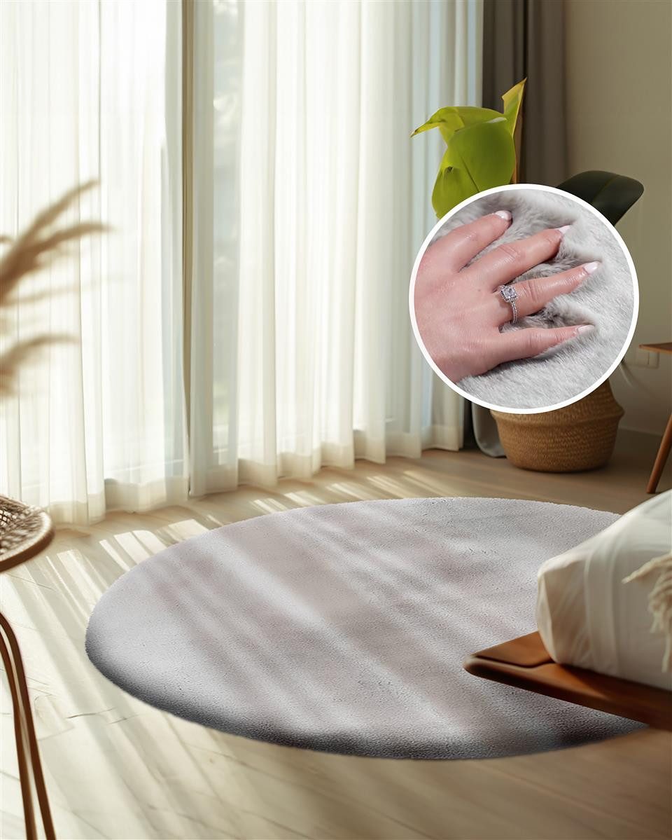 Qiyano Teppich Hochflorteppich Wanga 100 Grau günstig online kaufen