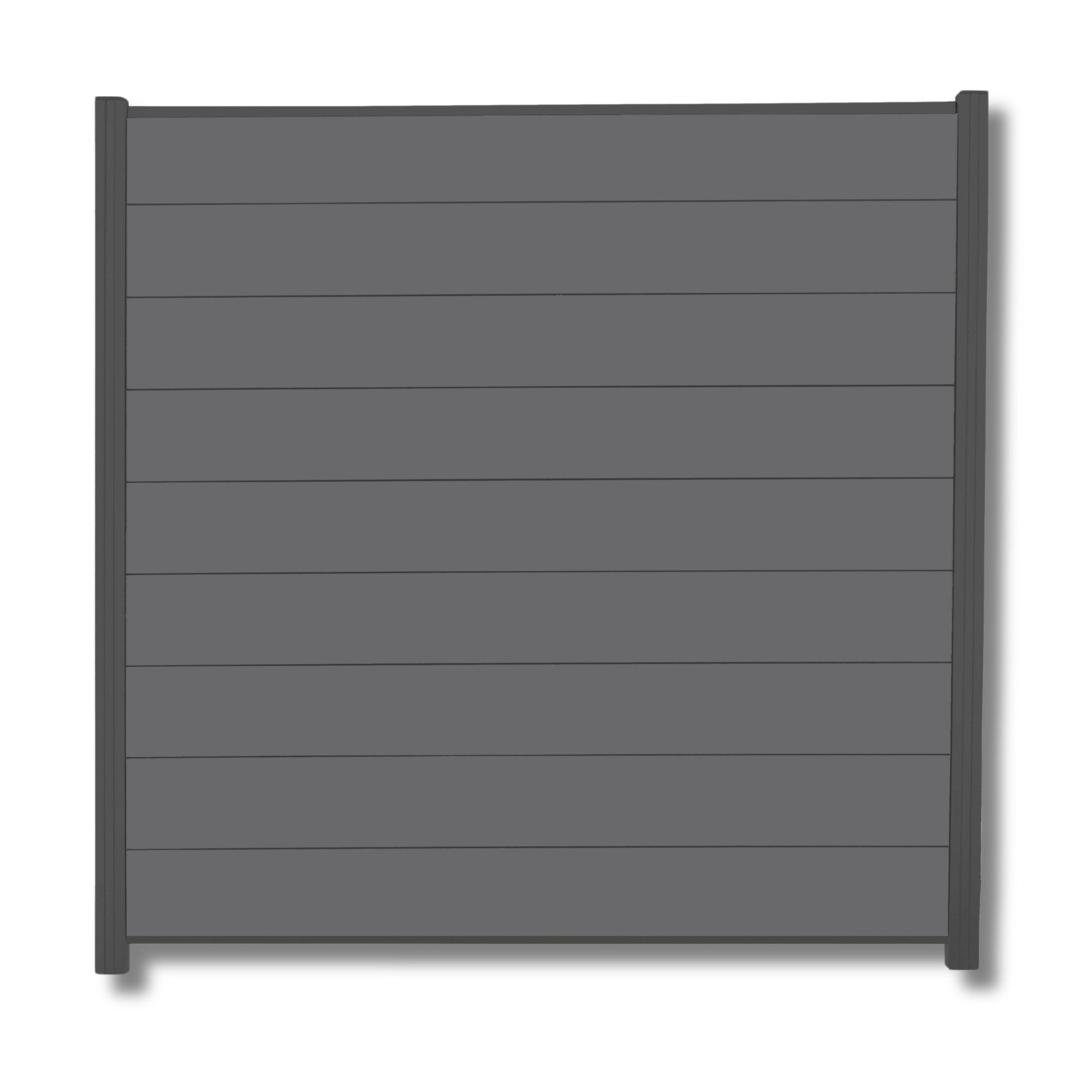 WPC Profi Zaun Komplettset Sichtschutzzaun Gartenzaun Alupfosten Anthrazit 180x180cm, (Komplettset, mit Start- und Abschlussleisten, Pfosten und Zubehör)