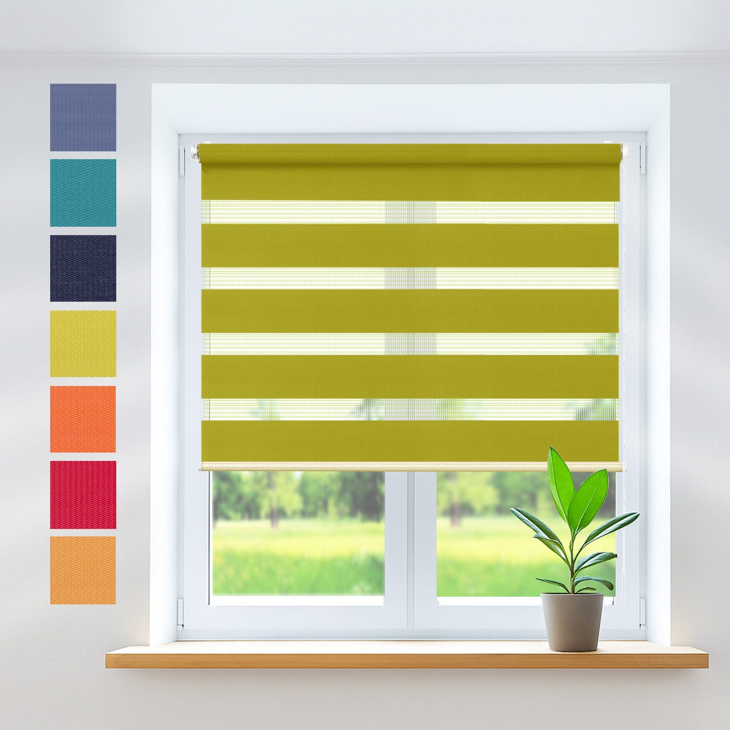 Doppelrollo Klemmfix, ohne Bohren, Sichtschutz, Rikmani, Klemm- oder Schraubmontage, Moderne Optik, Klemm- oder Schraubmontage, Sicht- und Sonnenschutz