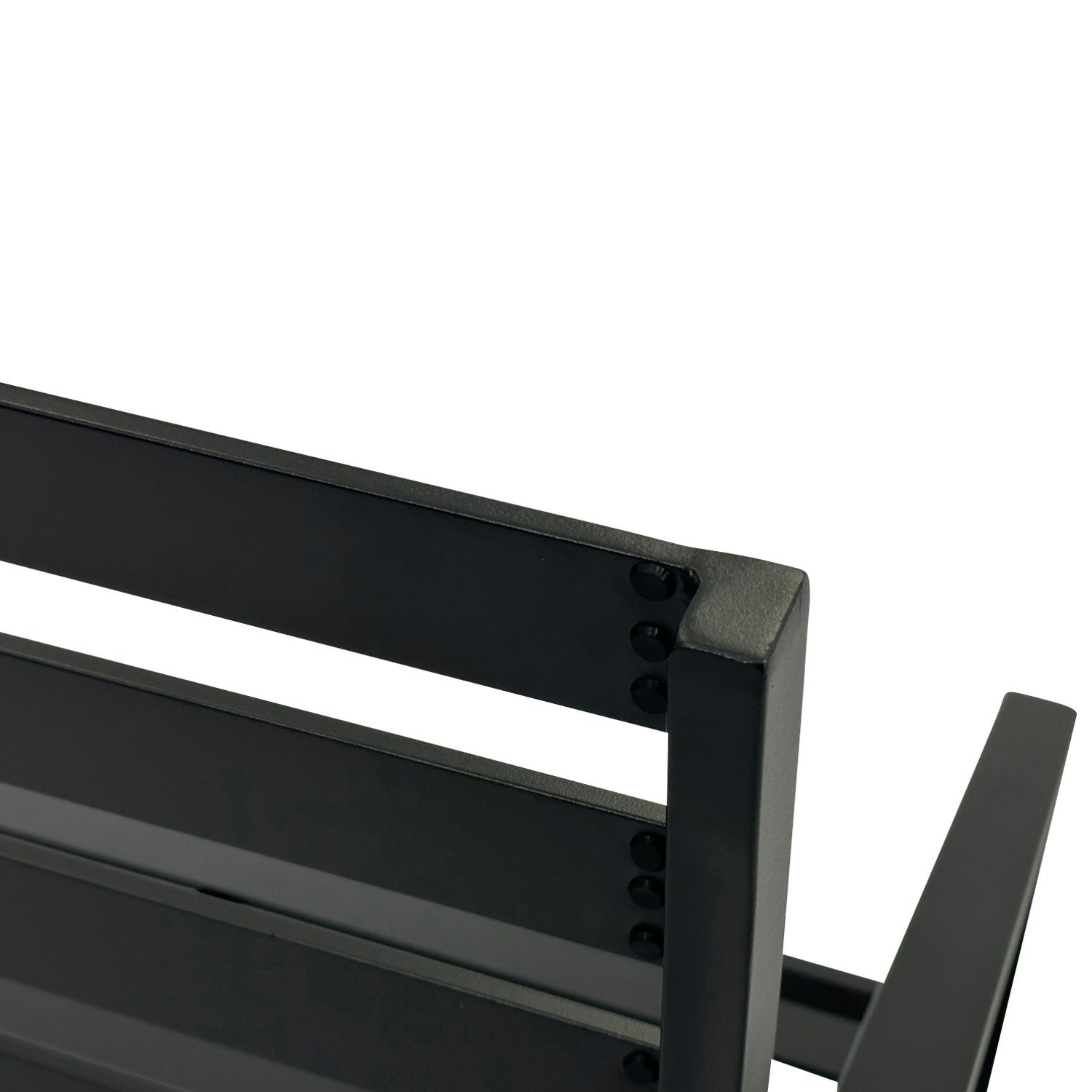 DEGAMO Gartenbank ATLANTA, 2-sitzer 123cm, Aluminium rostfrei in schwarz, modern