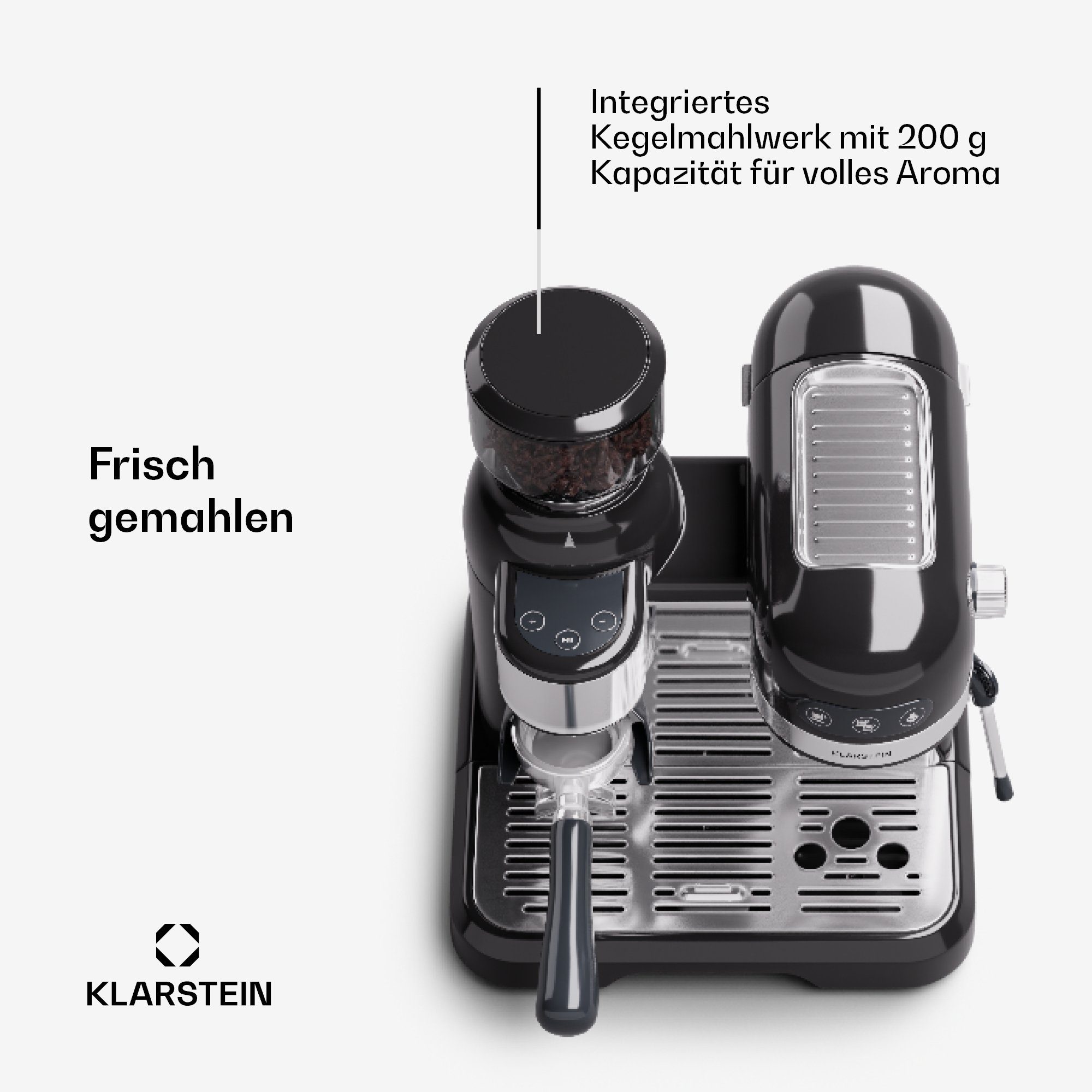 Klarstein Espressomaschine, 1.4l Kaffeekanne, Elektrisch 20 Bar Kaffemaschine Tassenwärmer 1,4 L