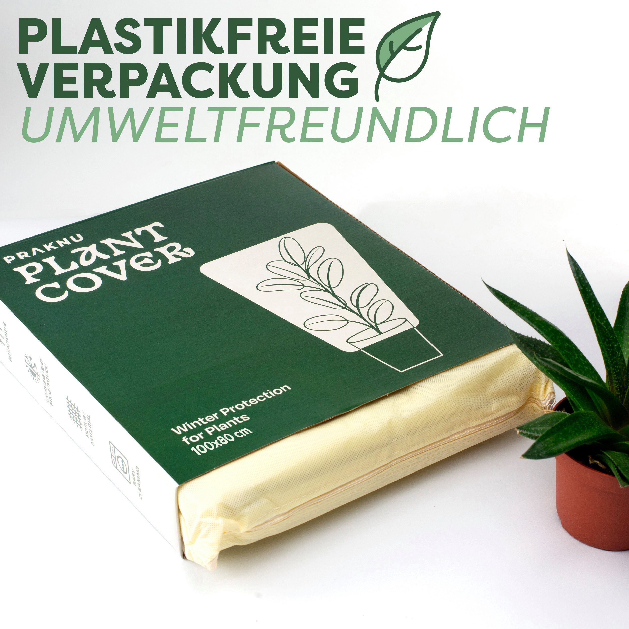 cm Pflanzen - - für Atmungsaktiv Praknu g/m² (1 Winterschutz 80 Pflanzenschutz St), - - 80x100 Pflanzkübel Waschbar Reißfest Stark