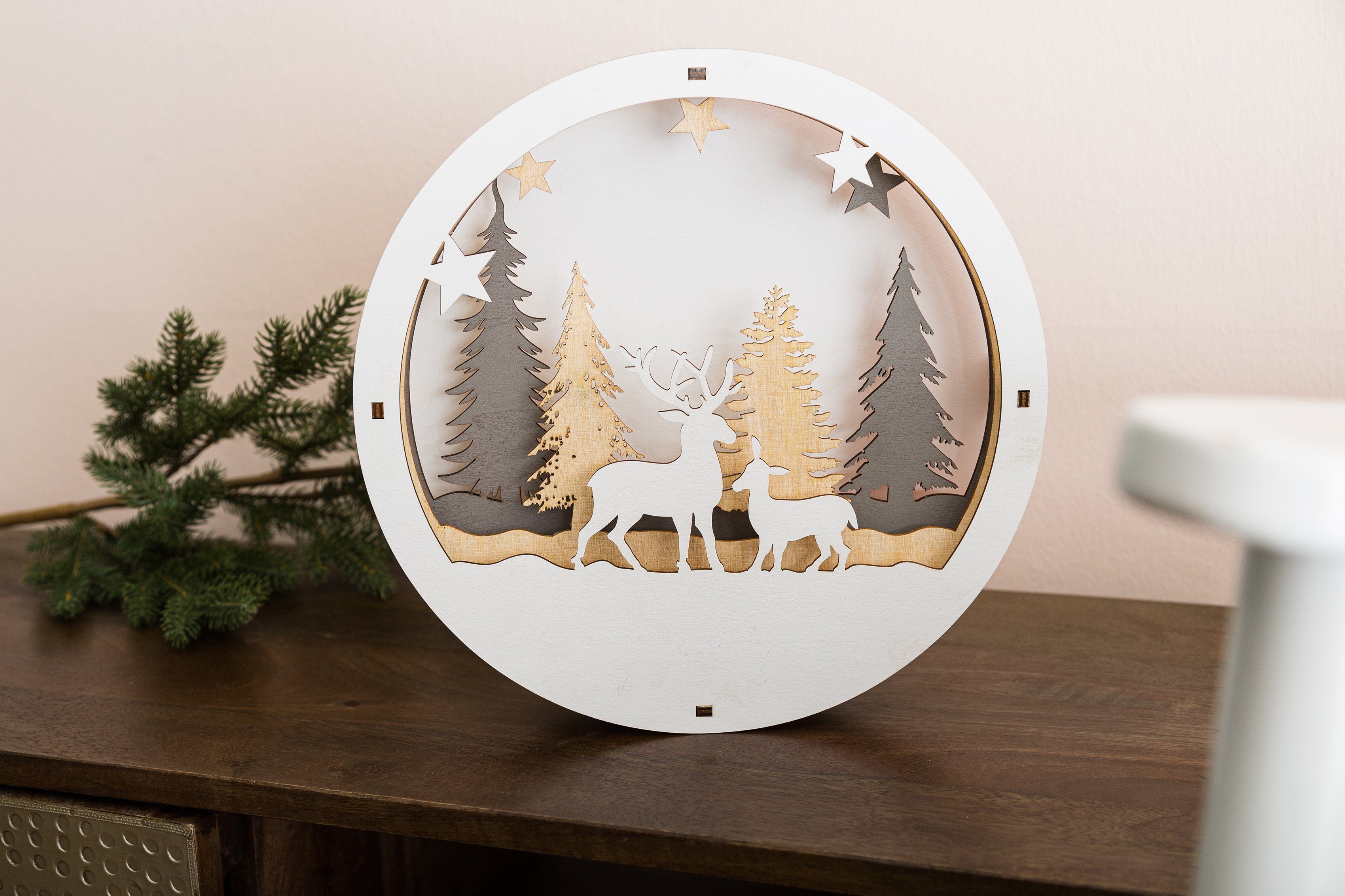 Myflair & Höhe 29 mit cm ca. Weihnachtsdeko, Beleuchtung, Möbel LED Accessoires Winterszenerie, Weihnachtsszene