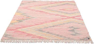 Teppich Vintage ZigZag, TOM TAILOR HOME, rechteckig, Höhe: 5 mm, handgewebt, mit Fransen, Boho-Style