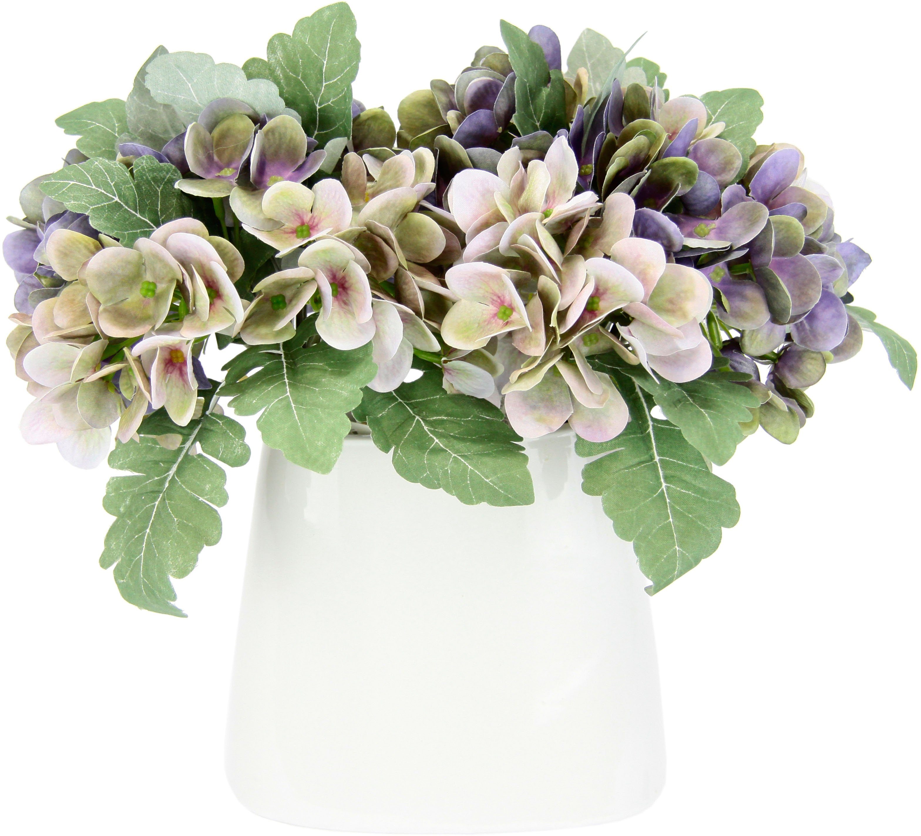 Kunstblume Hortensienbusch, I.GE.A., Höhe 30 cm, In Keramikvase günstig online kaufen