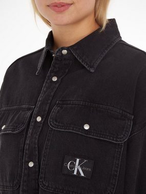 Calvin Klein Jeans Jeansbluse OVERSIZED CROP ROUNDED HEM SHIRT